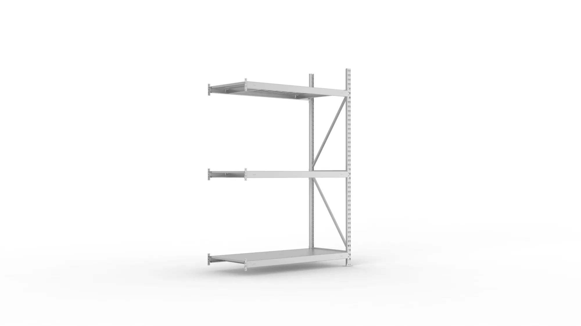 META MINI-RACK Weitspannregal | Anbauregal | 2200 x 1400 x 650 mm | Fachlast 600 kg | Stahlpaneelböden | 3 Ebenen