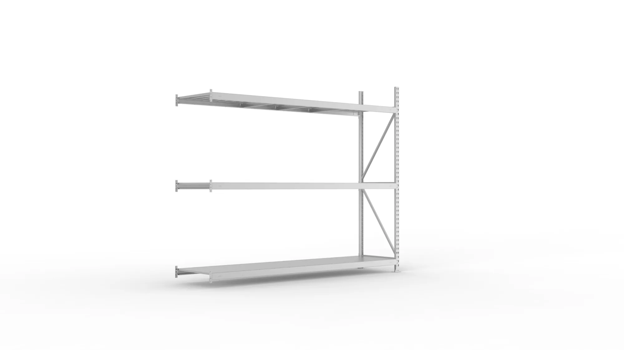 META MINI-RACK Weitspannregal | Anbauregal | 2200 x 2600 x 650 mm | Fachlast 490 kg | Stahlpaneelböden | 3 Ebenen