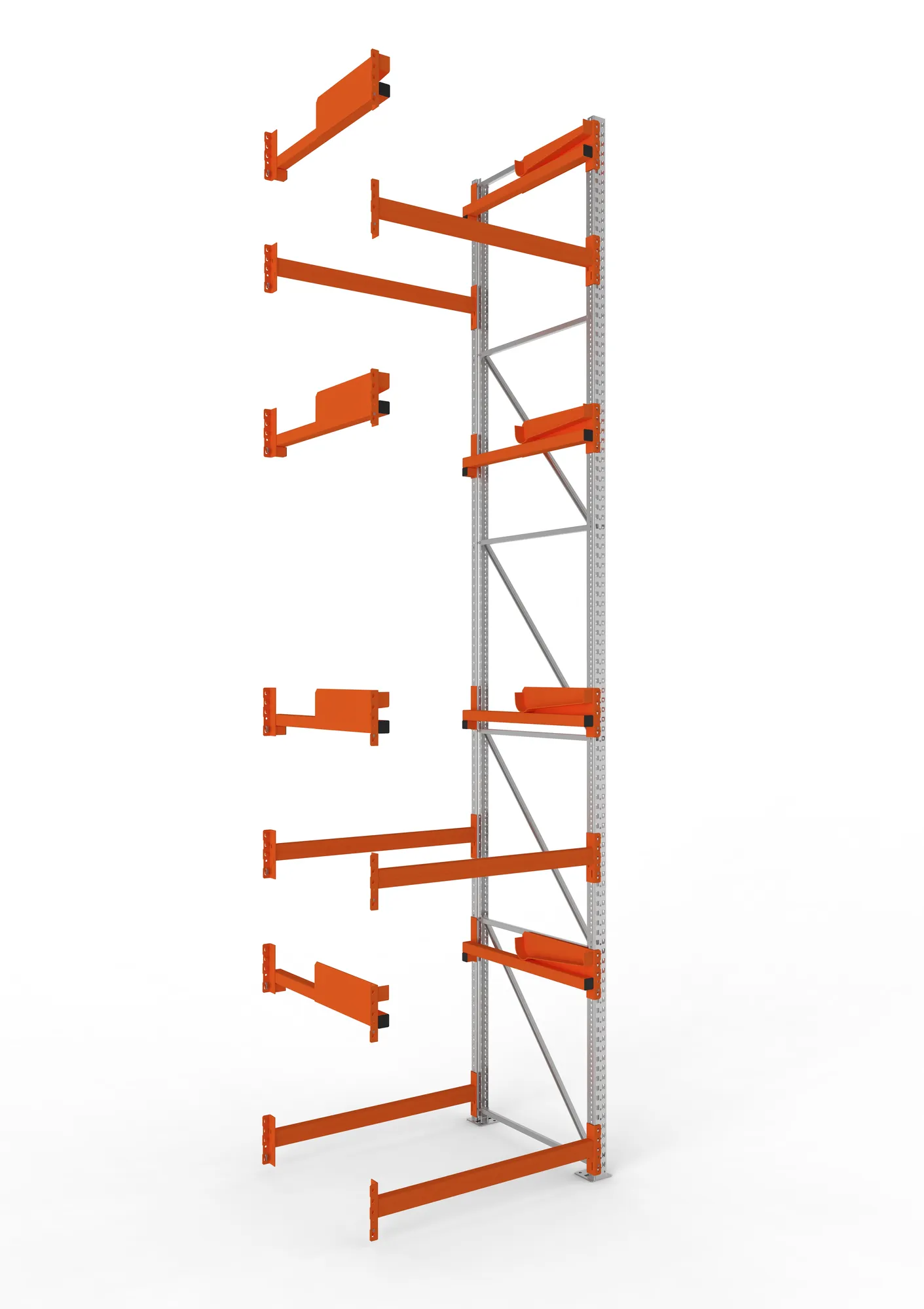 META MULTIPAL | Kabeltrommelregal | Anbauregal | 5500 x 1300 x 1100 mm | Feldlast 5500 kg | 4 Ebenen | Typ 2 | verzinkt