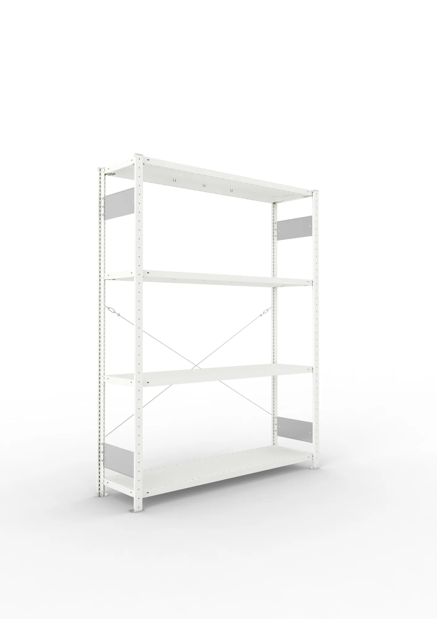 META CLIP S3 | Fachbodenregal | Grundregal | 2000 x 1500 x 400 mm | Fachlast 200 kg | 3+1 Ebenen | RAL 7035