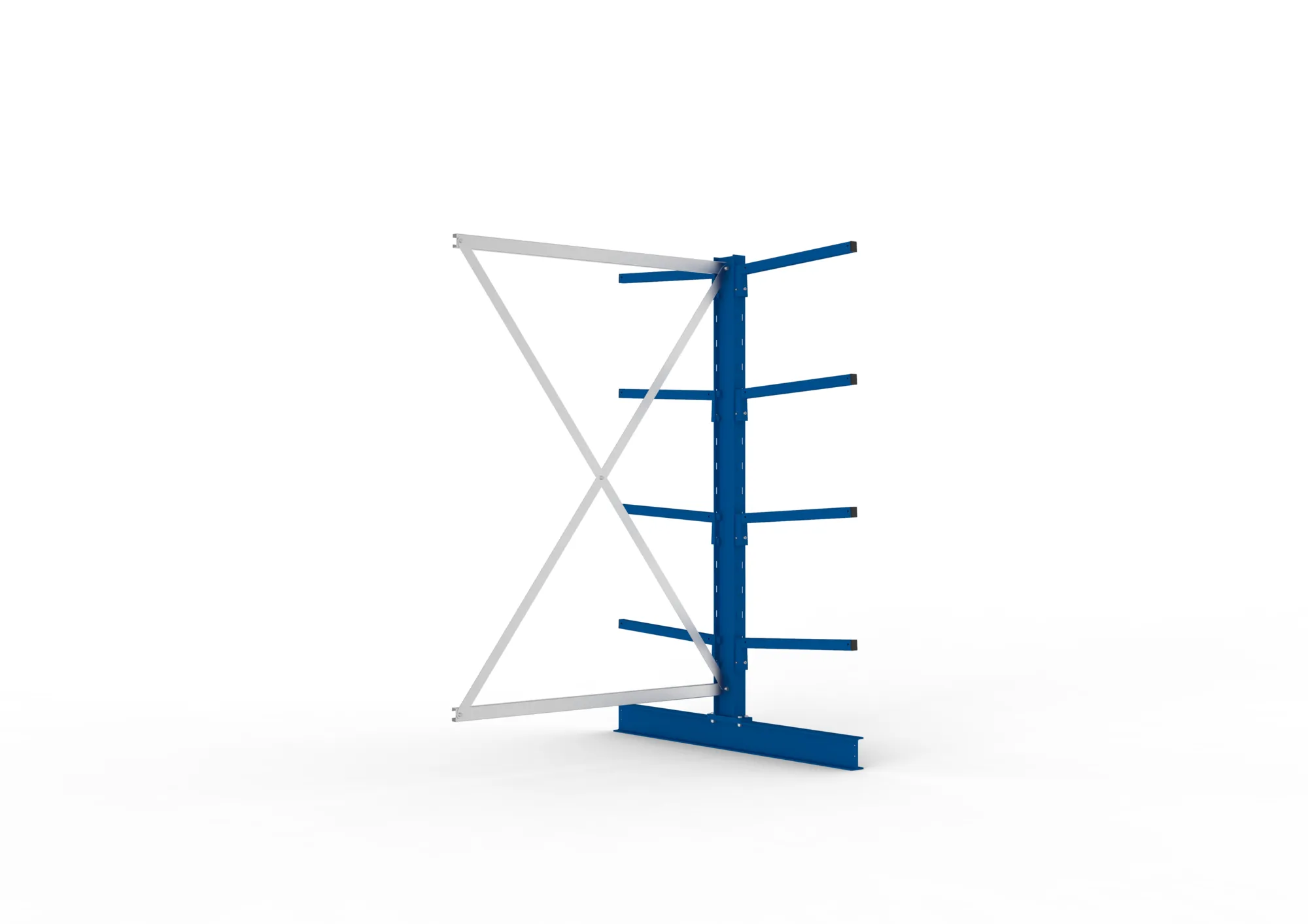 META MULTISTRONG L | Kragarmregal | Anbauregal | 2000 x 1300 x 600 mm | Armlast 140 kg | doppelseitig | 4+1 Ebenen
