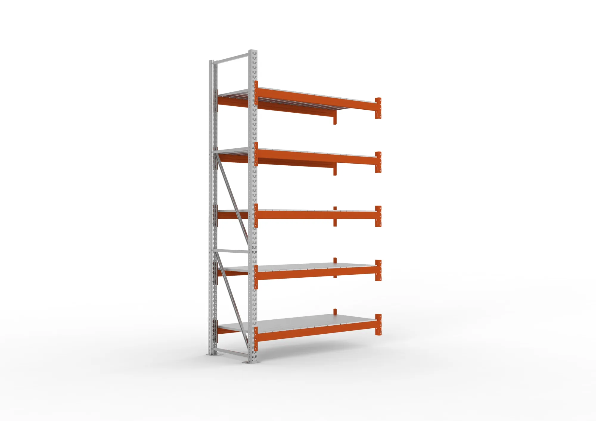 META MULTIPAL | Großfachregal | Anbauregal | 3300 x 1825 x 800 mm | Fachlast 1800 kg | 5 Ebenen | Stahlpaneele | verzinkt