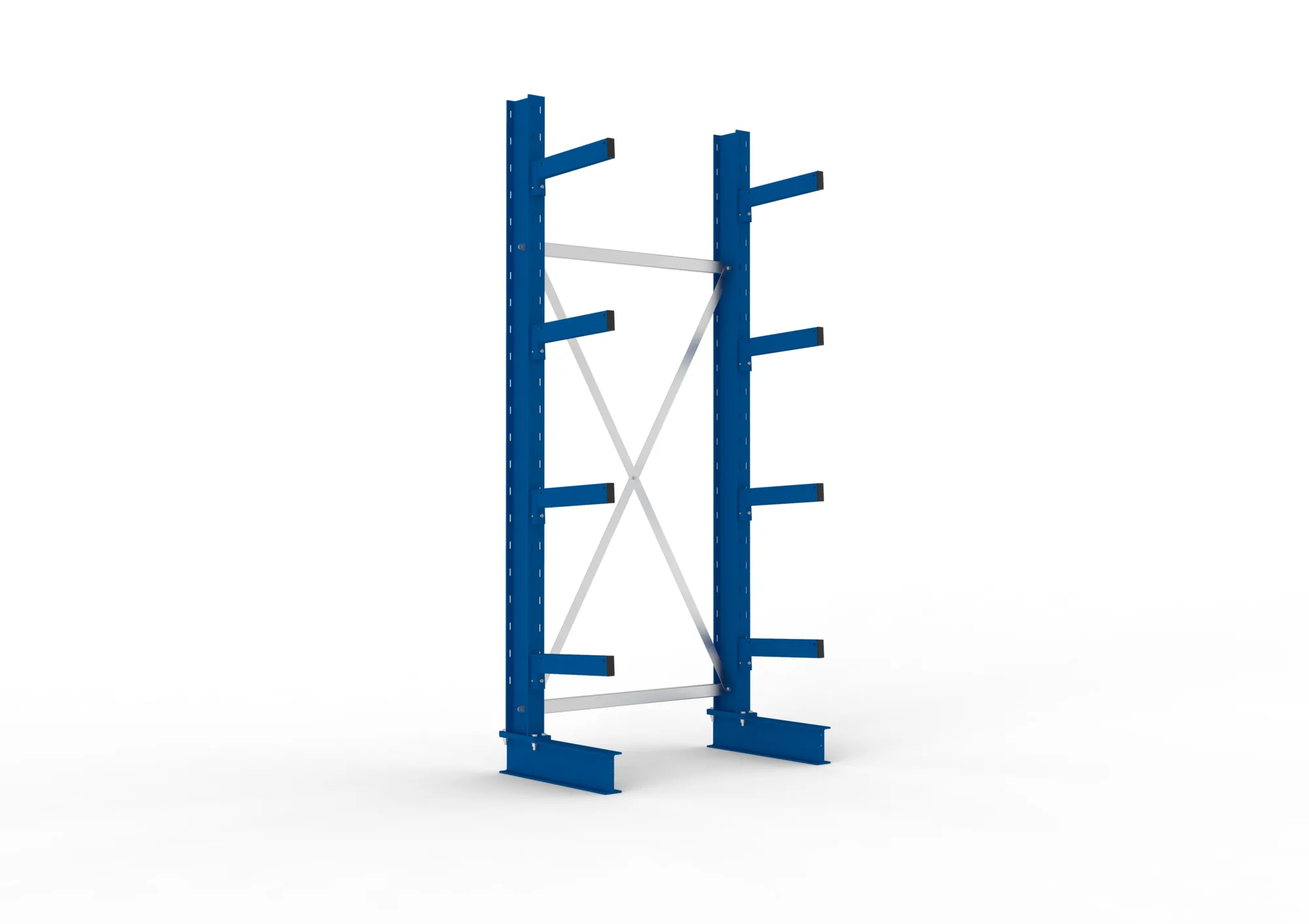 META MULTISTRONG M | Kragarmregal | Grundregal | 2500 x 1000 x 400 mm | Armlast 535 kg | einseitig | 4+1 Ebenen