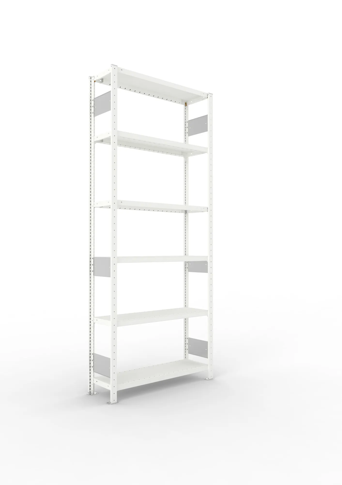 META CLIP S3 | Fachbodenregal | Grundregal | 2500 x 1000 x 300 mm | Fachlast 230 kg | 5+1 Ebenen | Längsriegel | RAL 7035
