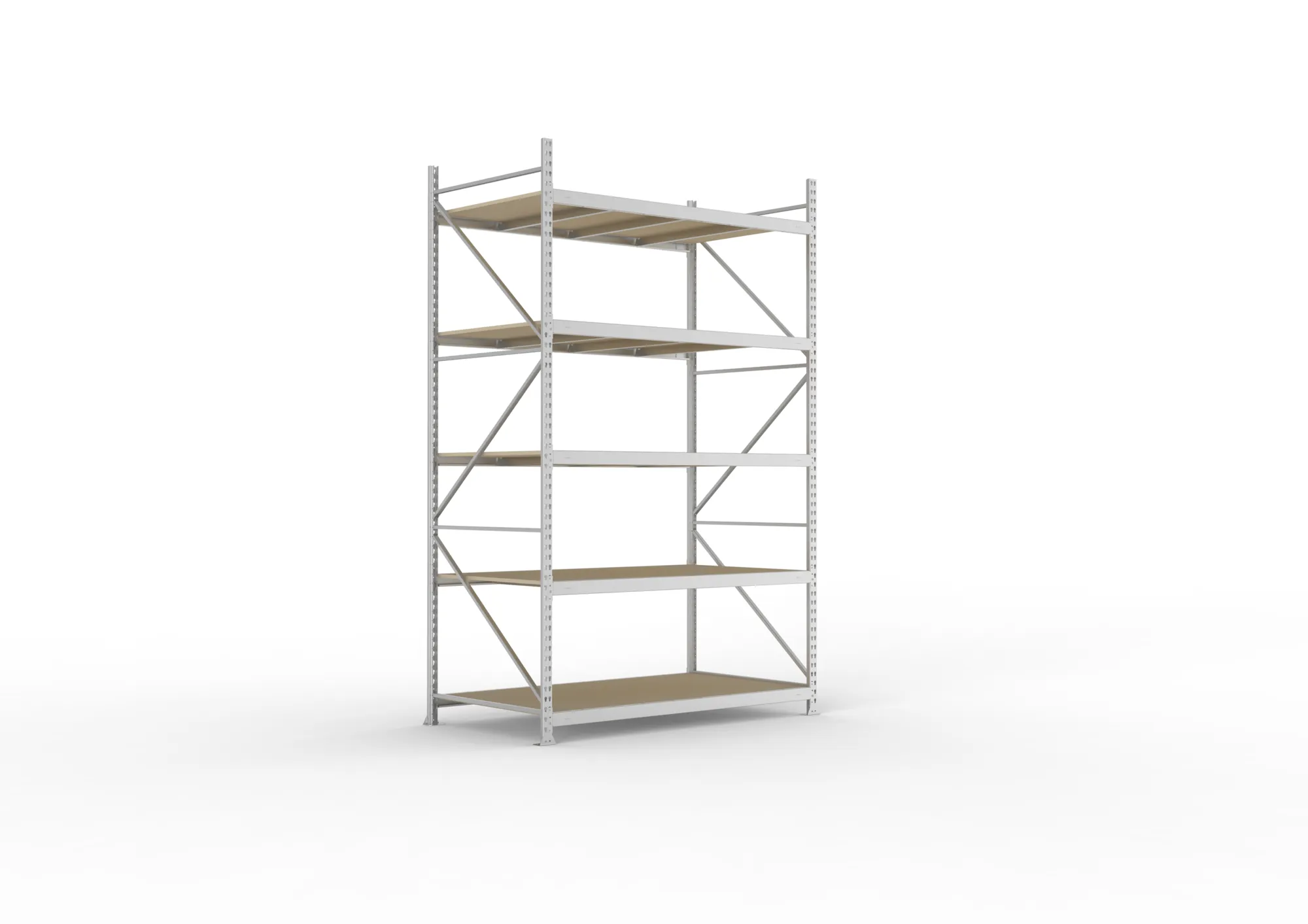 META MINI-RACK Weitspannregal | Grundregal | 3000 x 1800 x 1050 mm | Fachlast 600 kg | Spanplattenböden | 5 Ebenen