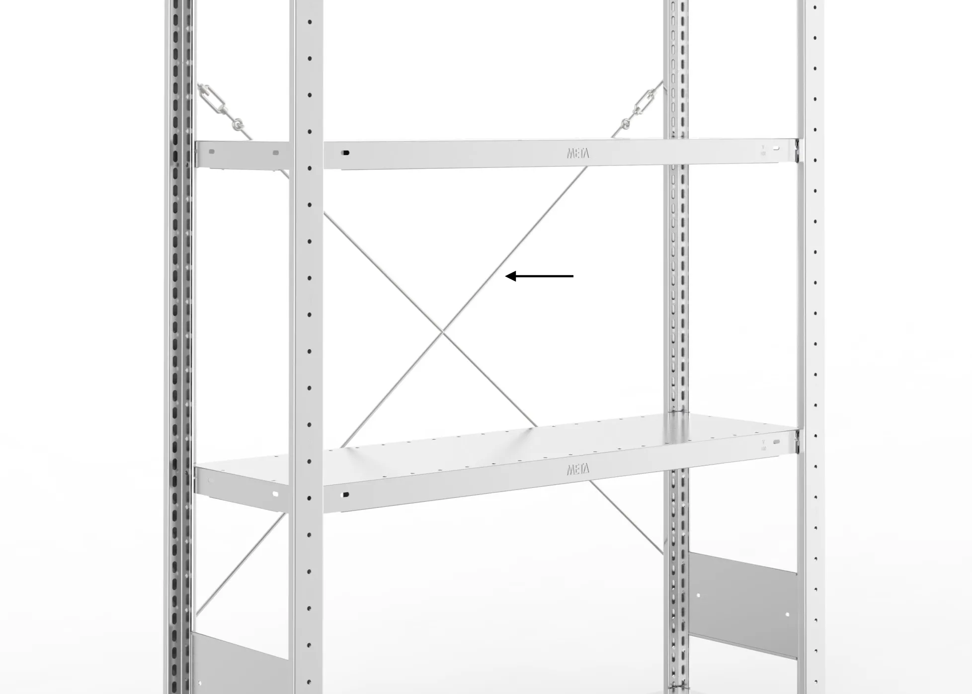 x-brace rod - 1700 wide bay