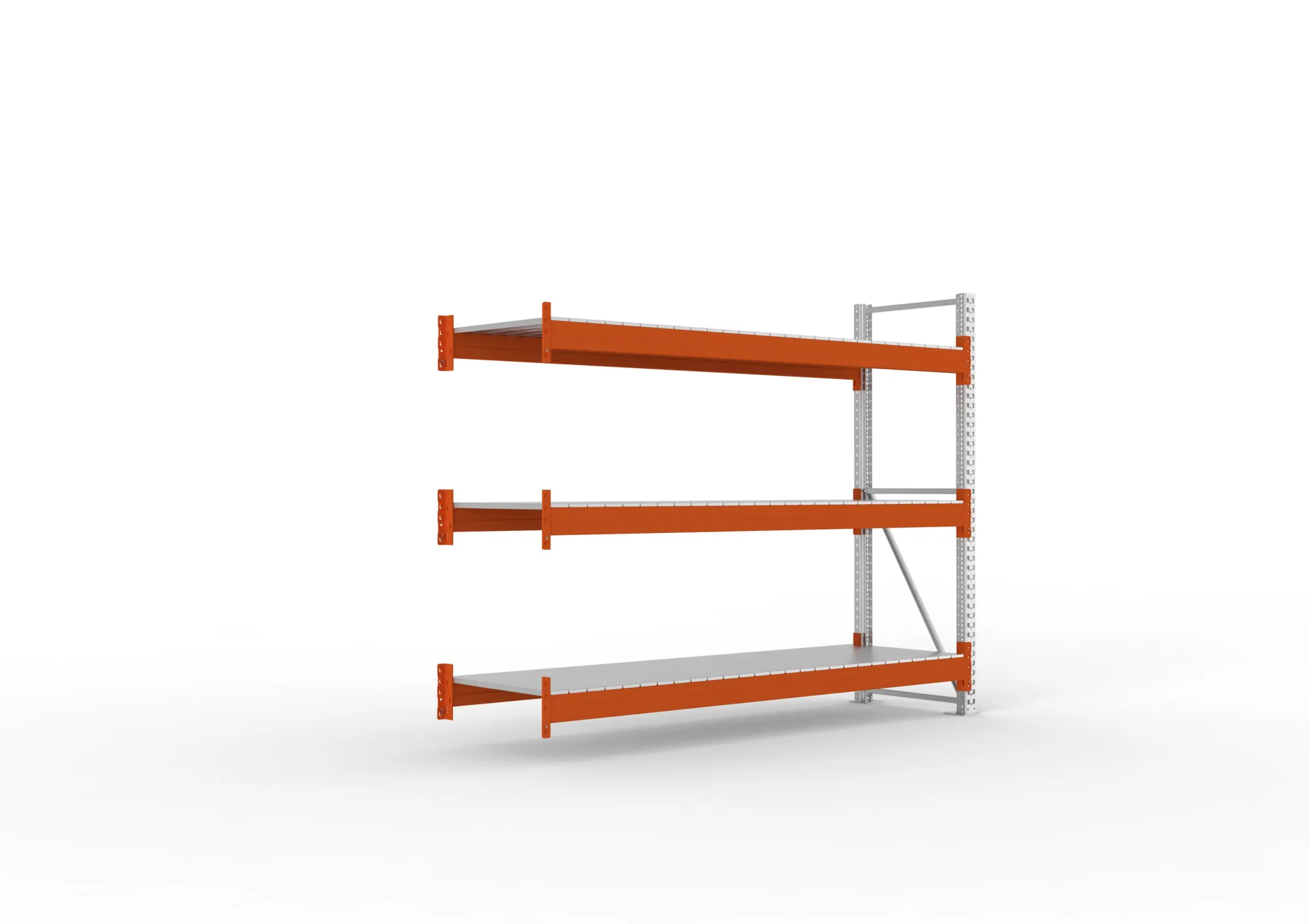 META MULTIPAL | Großfachregal | Anbauregal | 2200 x 2700 x 800 mm | Fachlast 2400 kg | 3 Ebenen | Stahlpaneele | verzinkt