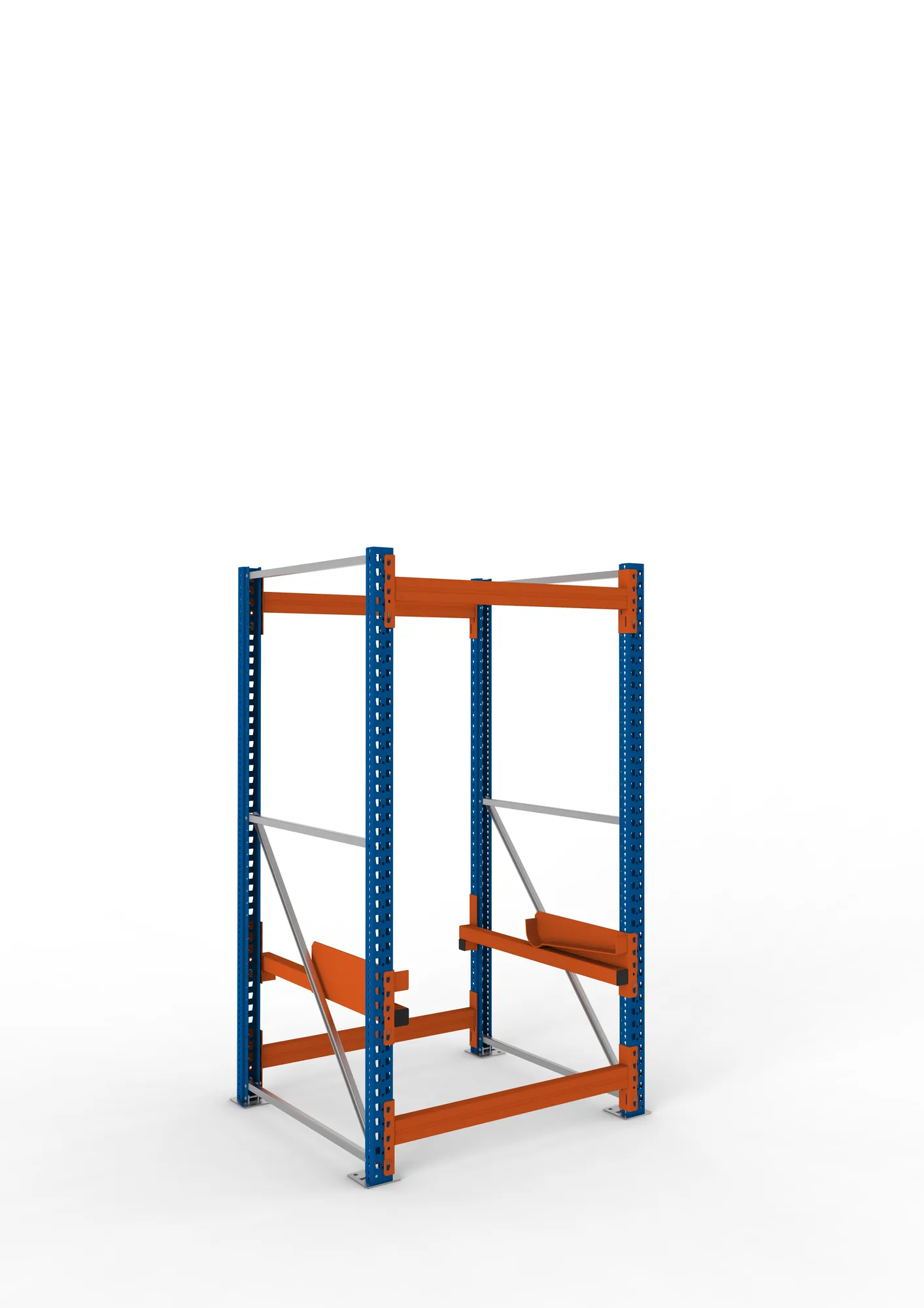 META MULTIPAL | Kabeltrommelregal | Grundregal | 2200 x 1100 x 1100 mm | Feldlast 4000 kg | 2 Ebenen | Typ 2 | RAL 5010