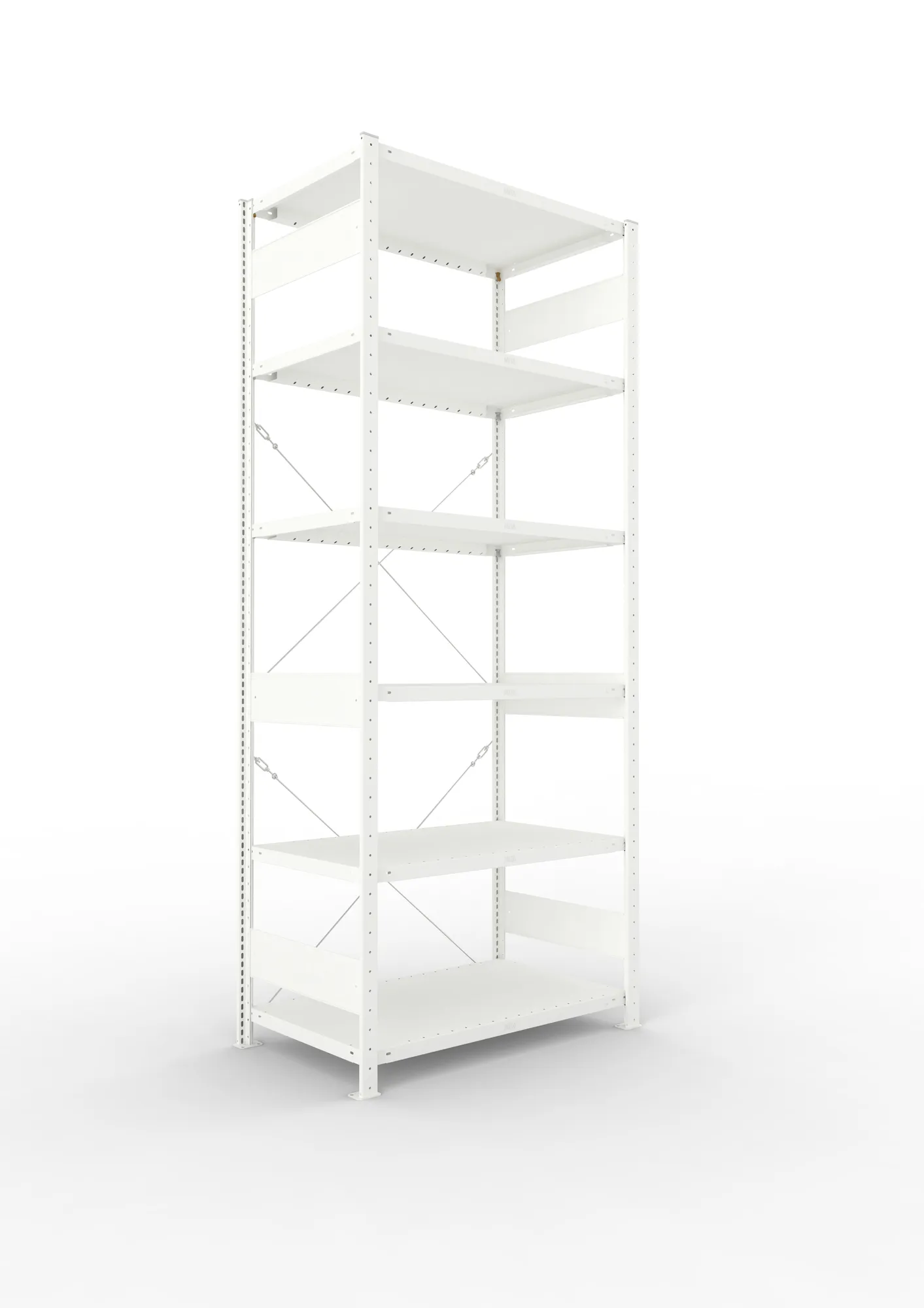 META CLIP | Fachbodenregal | Grundregal | 2500 x 1000 x 600 mm | Fachlast 230 kg | 5+1 Ebenen | RAL 7035