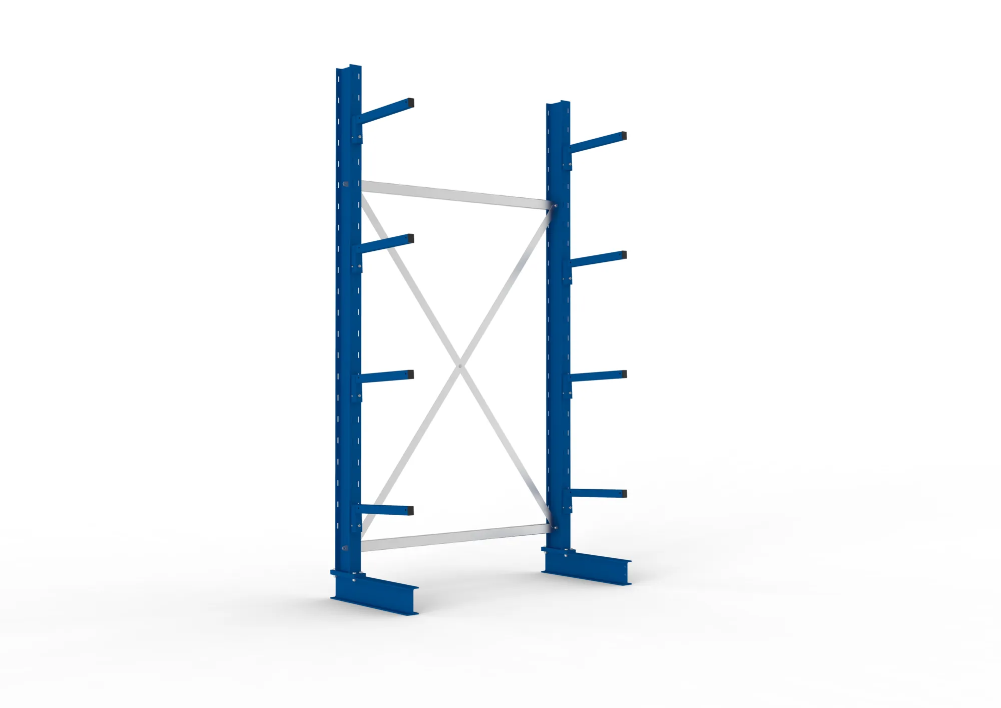 META MULTISTRONG L | Kragarmregal | Grundregal | 2500 x 1300 x 400 mm | Armlast 220 kg | einseitig | 4+1 Ebenen
