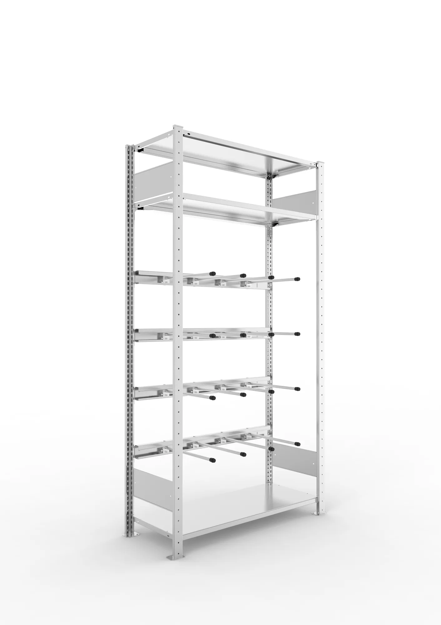 Quick V-belt rack St 2000 x 1000 x 400 4 stepped beams galv cpl.