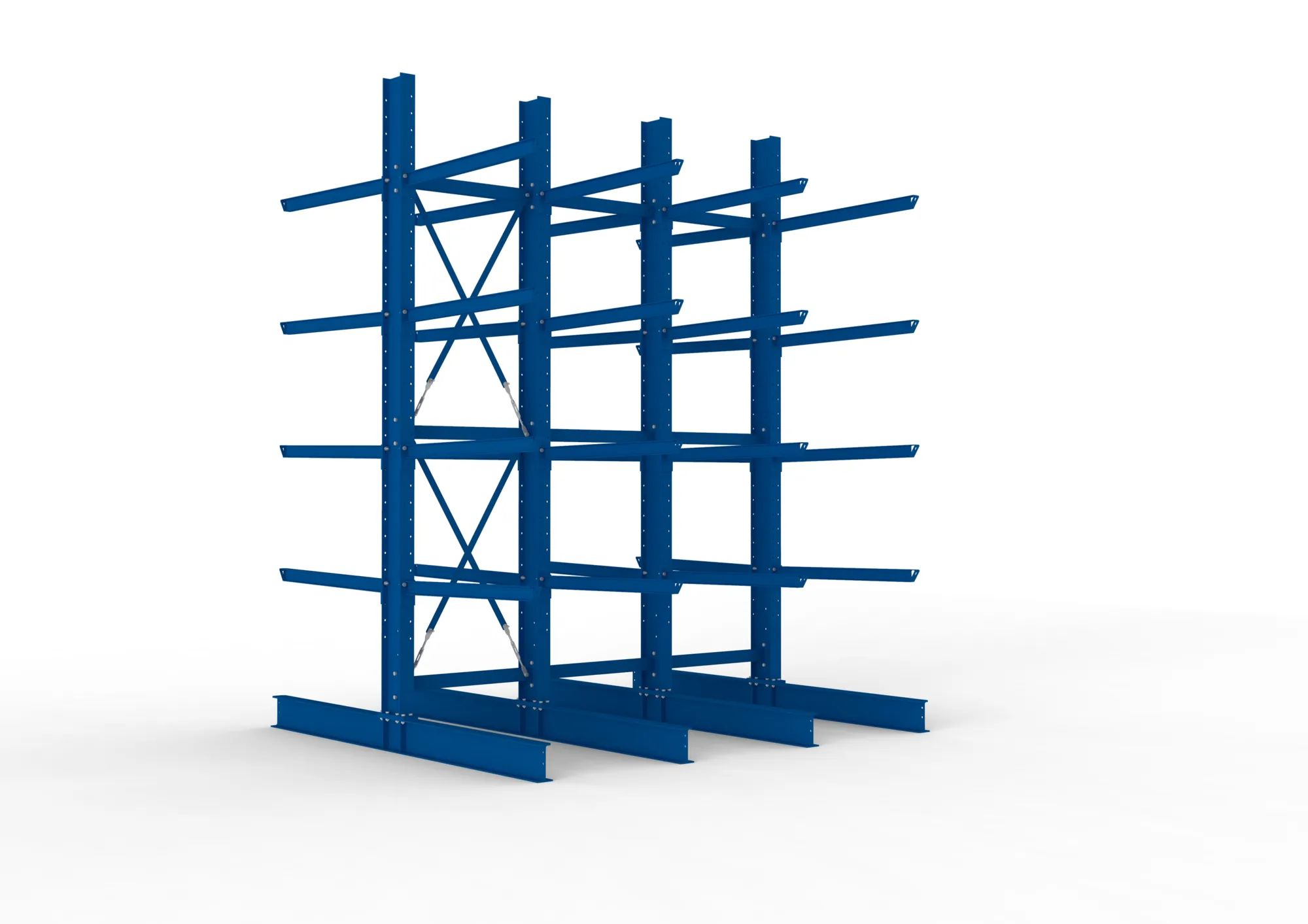 META MULTISTRONG H | Kragarmregal | 3 Felder | 4000 x 3000 x 1250 mm | Armlast 400 kg | doppelseitig | 4+1 Ebenen