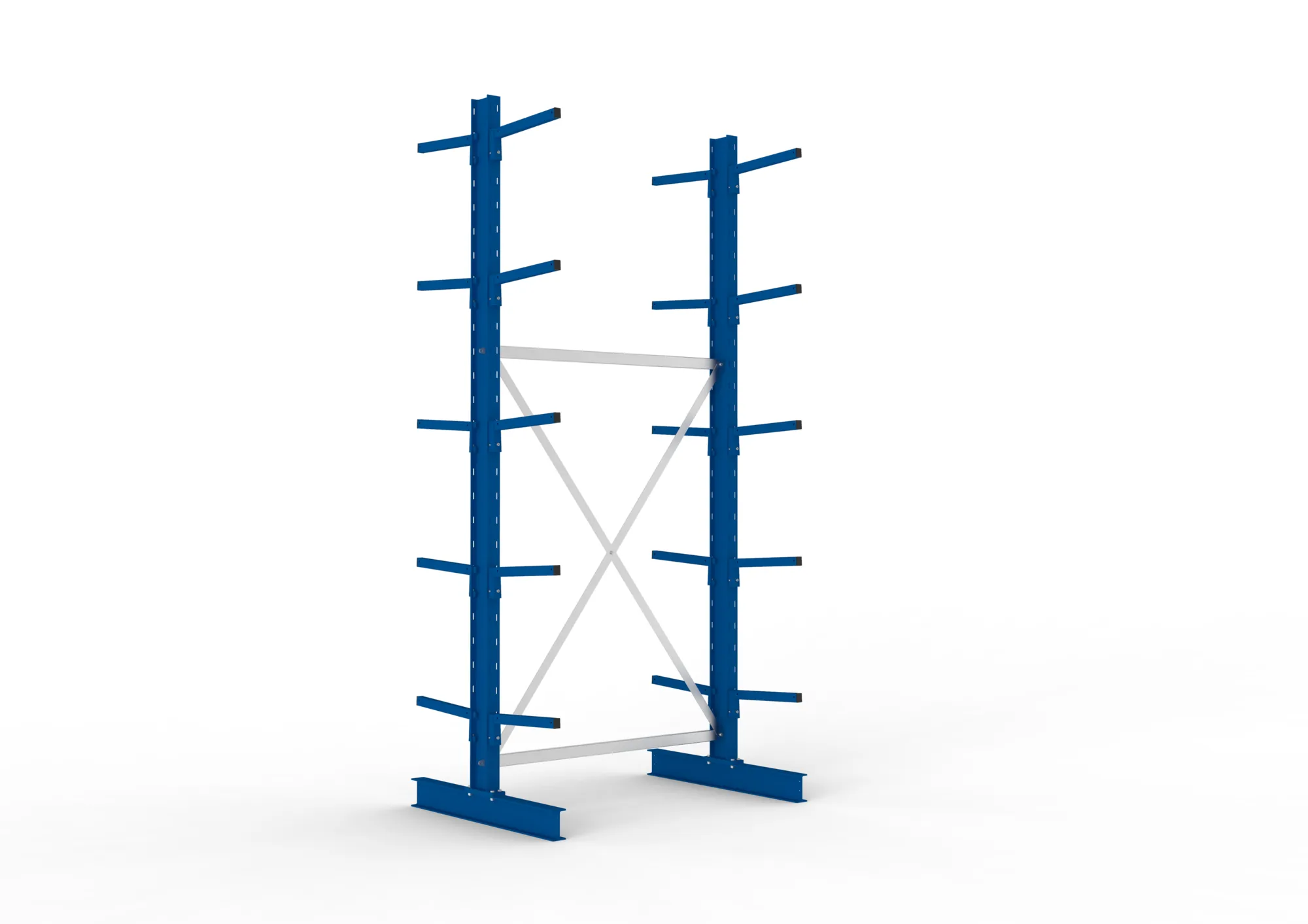 META MULTISTRONG L | Kragarmregal | Grundregal | 3000 x 1300 x 400 mm | Armlast 220 kg | doppelseitig | 5+1 Ebenen