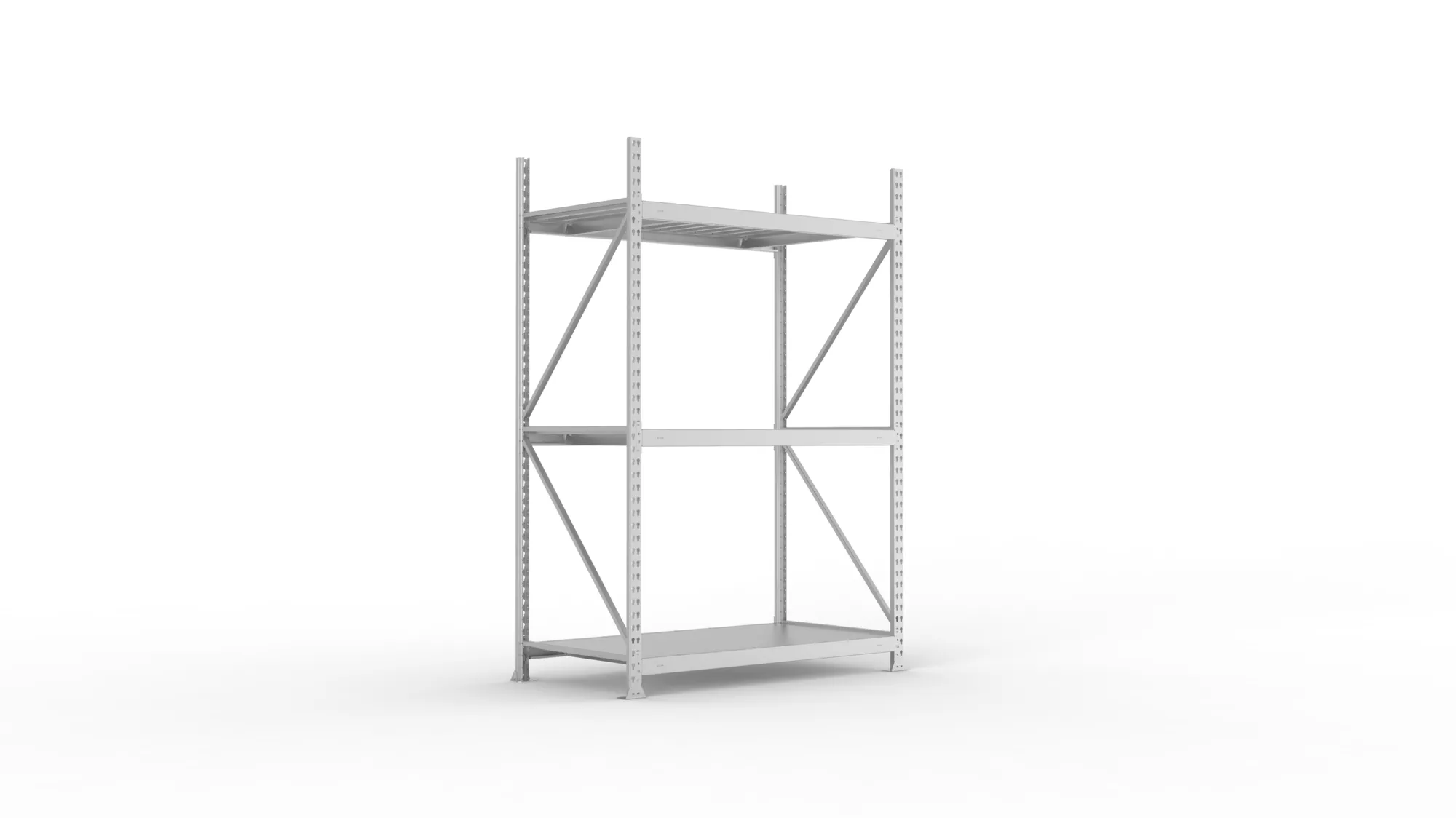 META MINI-RACK Weitspannregal | Grundregal | 2200 x 1400 x 800 mm | Fachlast 600 kg | Stahlpaneelböden | 3 Ebenen