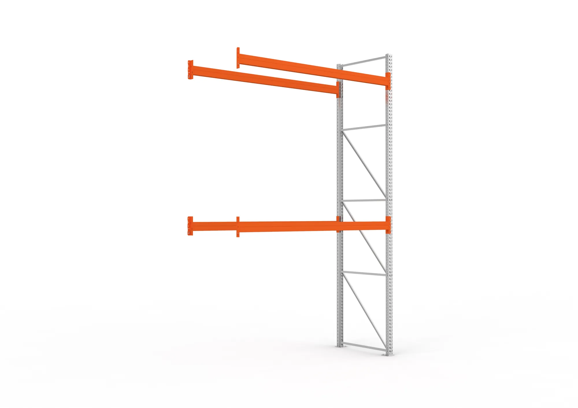 META MULTIPAL | Palettenregal | Anbauregal | 4400 x 2700 x 1100 mm | Fachlast 960 kg | 3 Ebenen | 9 Paletten | verzinkt