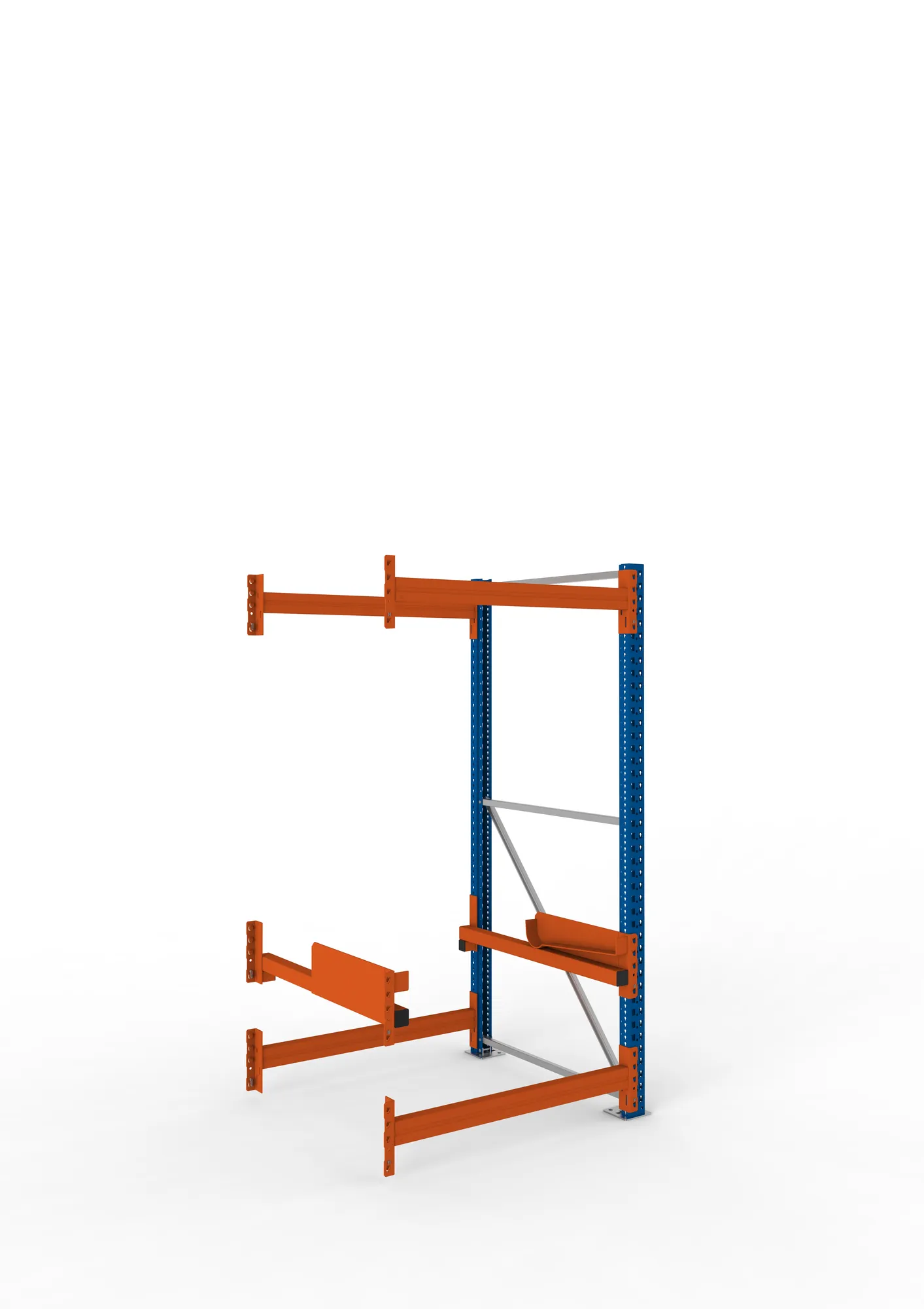 META MULTIPAL | Kabeltrommelregal | Anbauregal | 2200 x 1100 x 1100 mm | Feldlast 4000 kg | 2 Ebenen | Typ 2 | RAL 5010