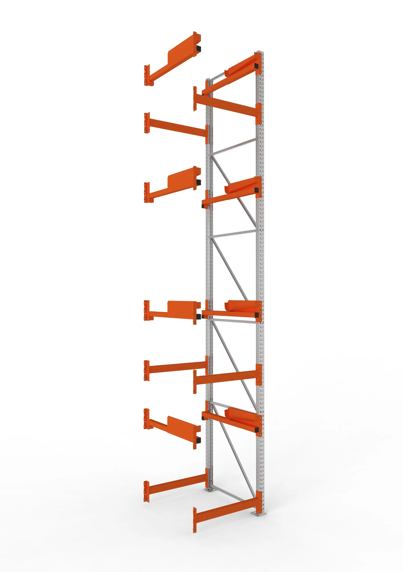 META MULTIPAL | Kabeltrommelregal | Anbauregal | 5500 x 900 x 1100 mm | Feldlast 5500 kg | 4 Ebenen | Typ 2 | RAL 5010