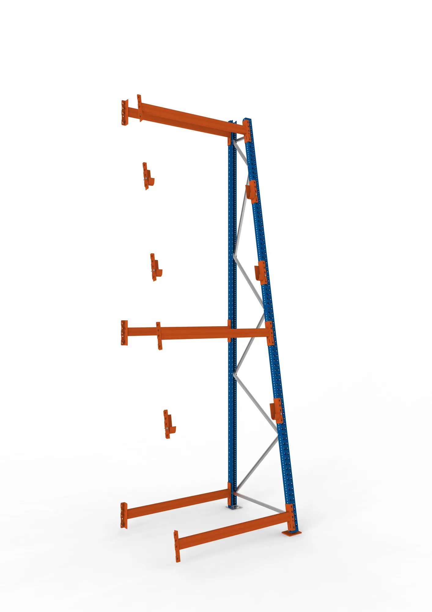 META MULTIPAL | Kabeltrommelregal | Anbauregal | 4400 x 1300 x 1100 mm | Feldlast 2250 kg | 3 Ebenen | Typ 3/A-Ständer | RAL 5010