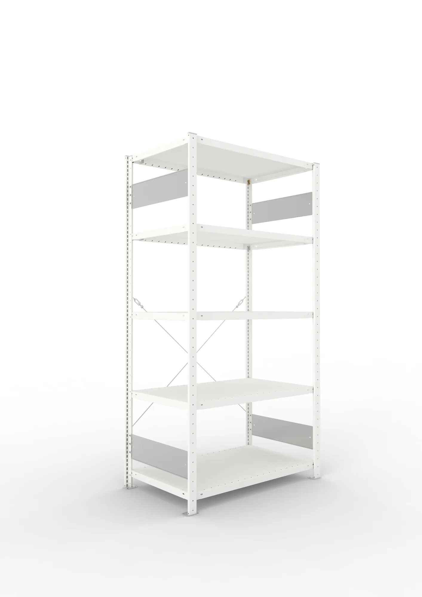META CLIP S3 | Fachbodenregal | Grundregal | 2000 x 1000 x 600 mm | Fachlast 230 kg | 4+1 Ebenen | RAL 7035