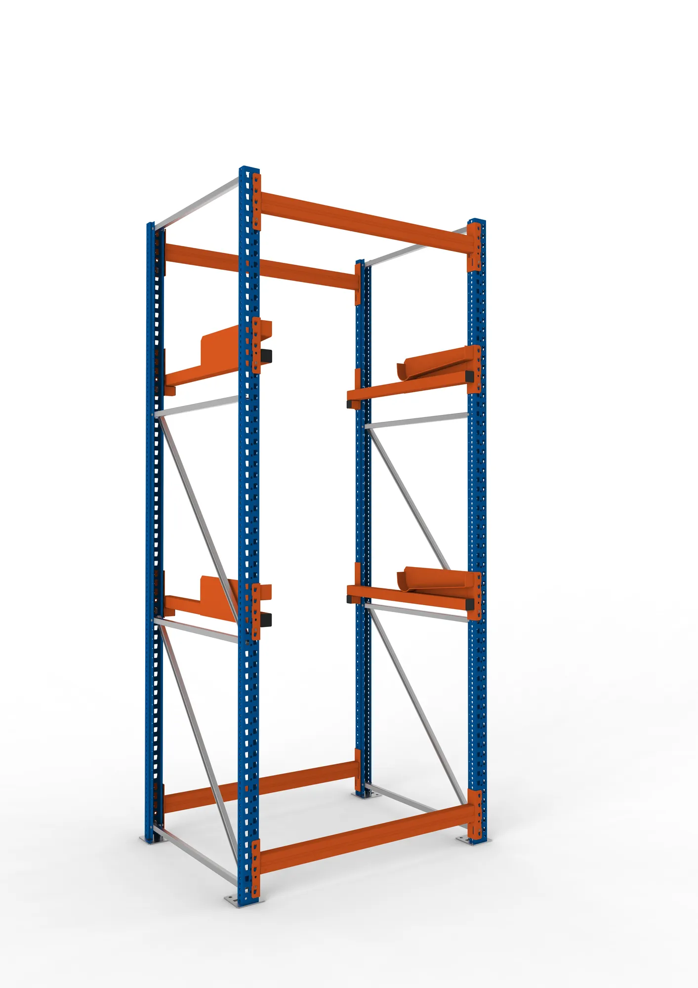 META MULTIPAL | Kabeltrommelregal | Grundregal | 3300 x 1300 x 1100 mm | Feldlast 4000 kg | 2 Ebenen | Typ 2 | RAL 5010