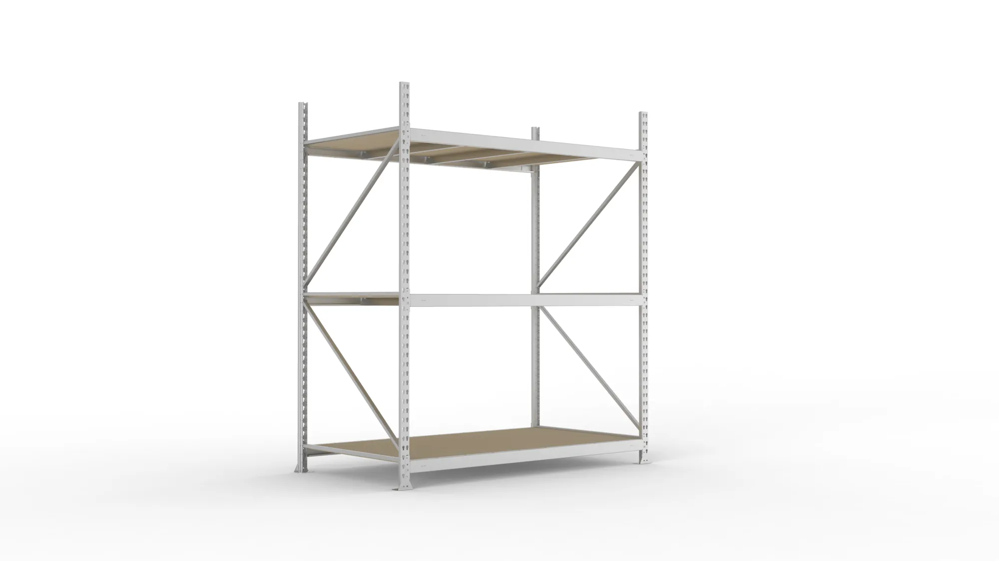 META MINI-RACK Weitspannregal | Grundregal | 2200 x 1800 x 1050 mm | Fachlast 600 kg | Spanplattenböden | 3 Ebenen