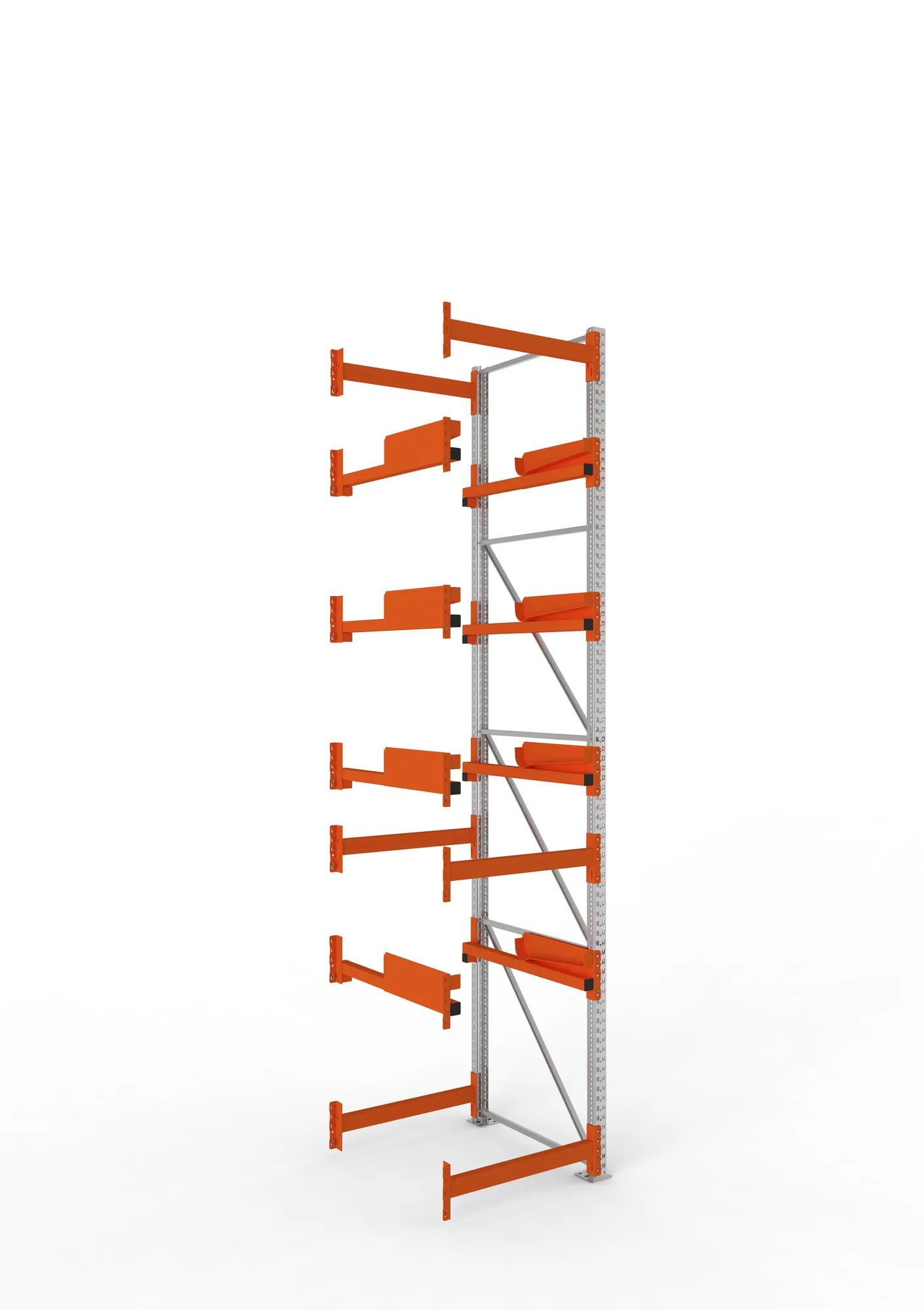 META MULTIPAL | Kabeltrommelregal | Anbauregal | 4400 x 900 x 1100 mm | Feldlast 5500 kg | 4 Ebenen | Typ 2 | RAL 5010