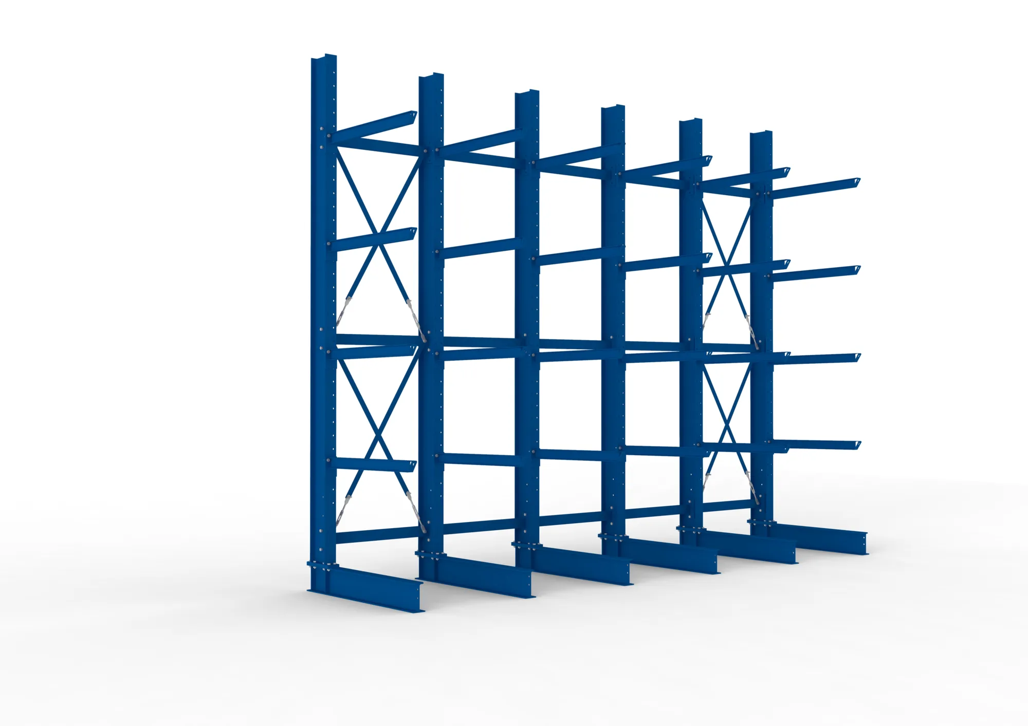 META MULTISTRONG H | Kragarmregal | 5 Felder | 4000 x 5000 x 1000 mm | Armlast 505 kg | einseitig | 4+1 Ebenen