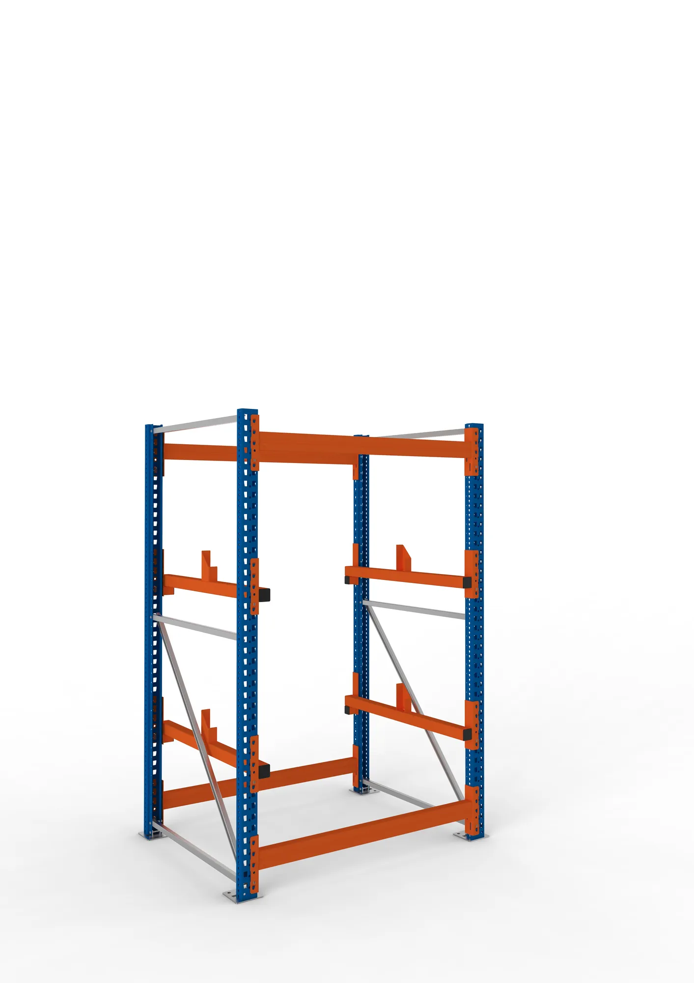 META MULTIPAL | Kabeltrommelregal | Grundregal | 2200 x 1300 x 1100 mm | Feldlast 4000 kg | 2 Ebenen | Typ 1 | RAL 5010