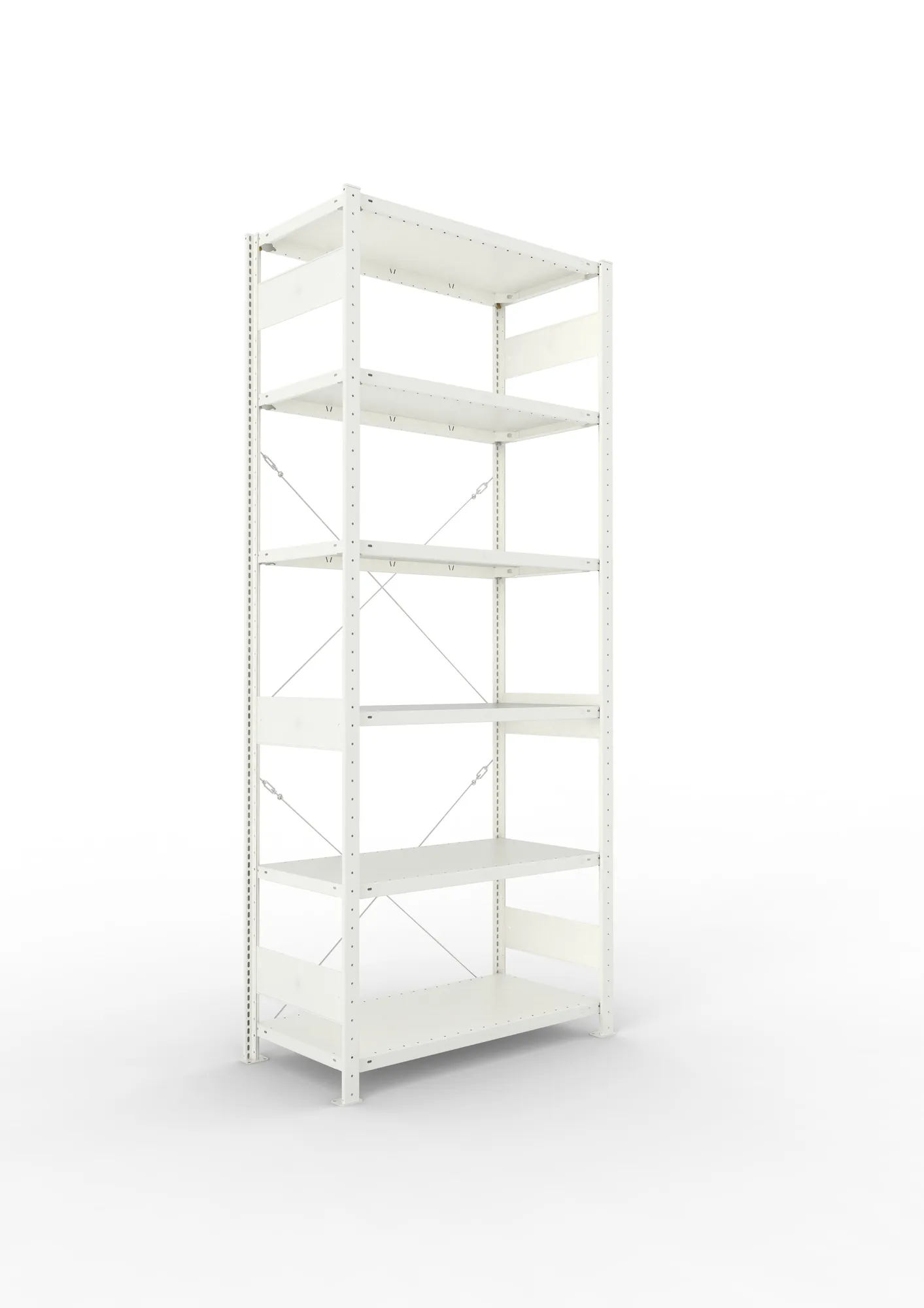 META CLIP | Fachbodenregal | Grundregal | 2500 x 1000 x 500 mm | Fachlast 150 kg | 5+1 Ebenen | RAL 7035