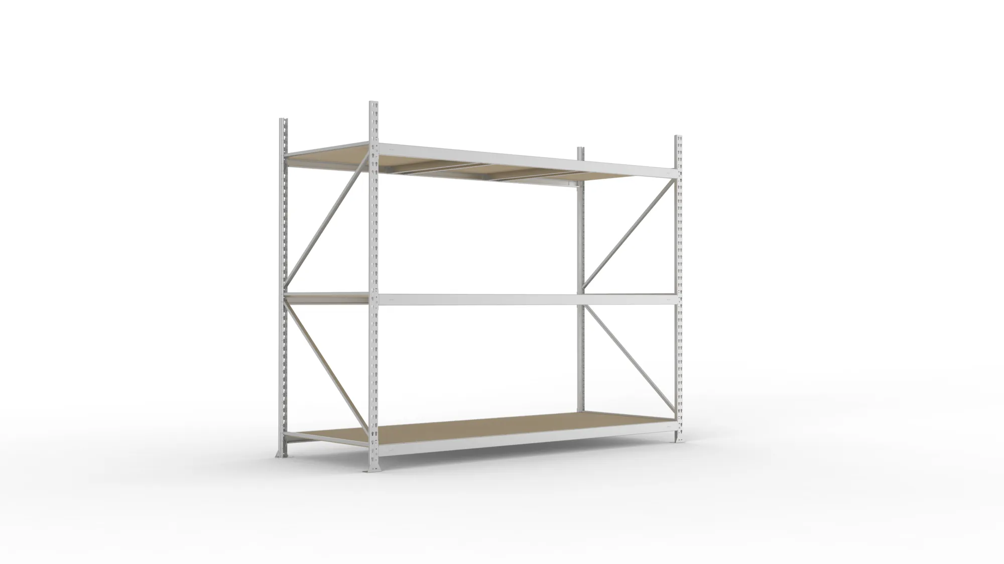 META MINI-RACK Weitspannregal | Grundregal | 2200 x 2600 x 1050 mm | Fachlast 490 kg | Spanplattenböden | 3 Ebenen