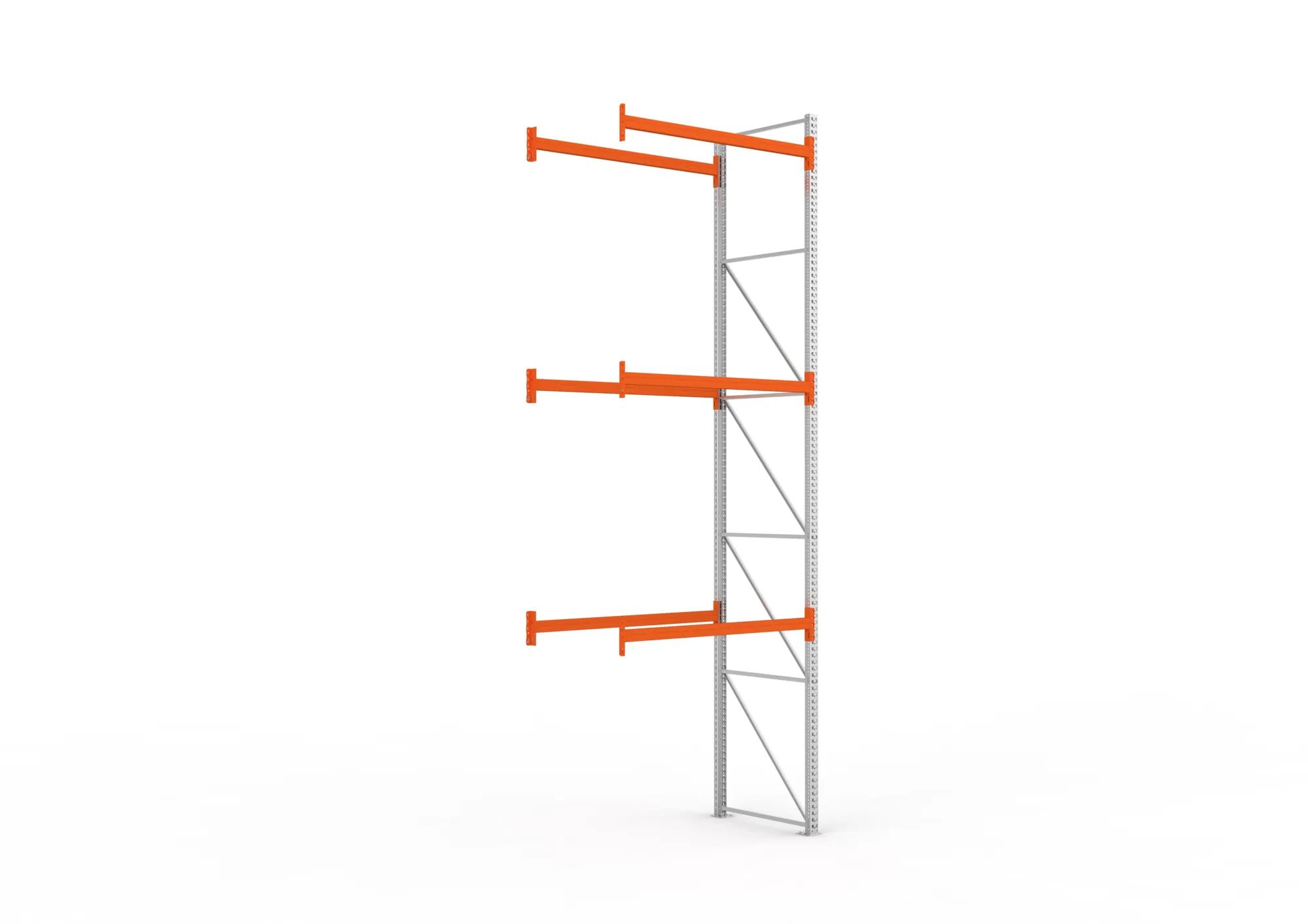 META MULTIPAL | Palettenregal | Anbauregal | 5500 x 1825 x 1100 mm | Fachlast 1080 kg | 4 Ebenen | 8 Paletten | verzinkt