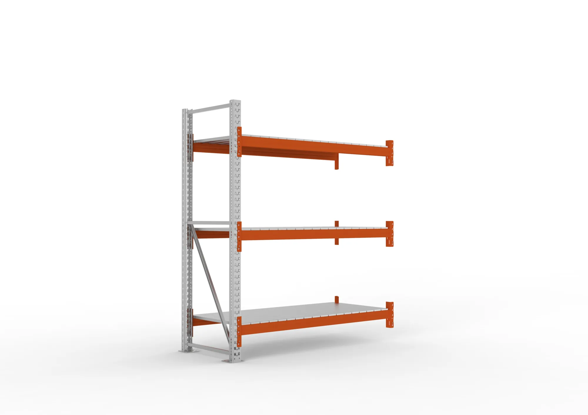META MULTIPAL | Großfachregal | Anbauregal | 2200 x 1825 x 800 mm | Fachlast 1800 kg | 3 Ebenen | Stahlpaneele | verzinkt