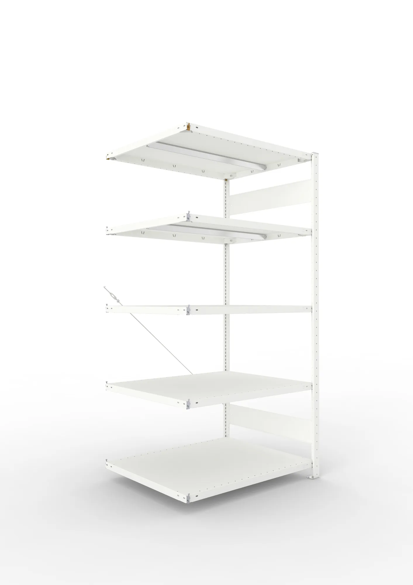 META CLIP | Fachbodenregal | Anbauregal | 2000 x 1000 x 800 mm | Fachlast 330 kg | 4+1 Ebenen | RAL 7035