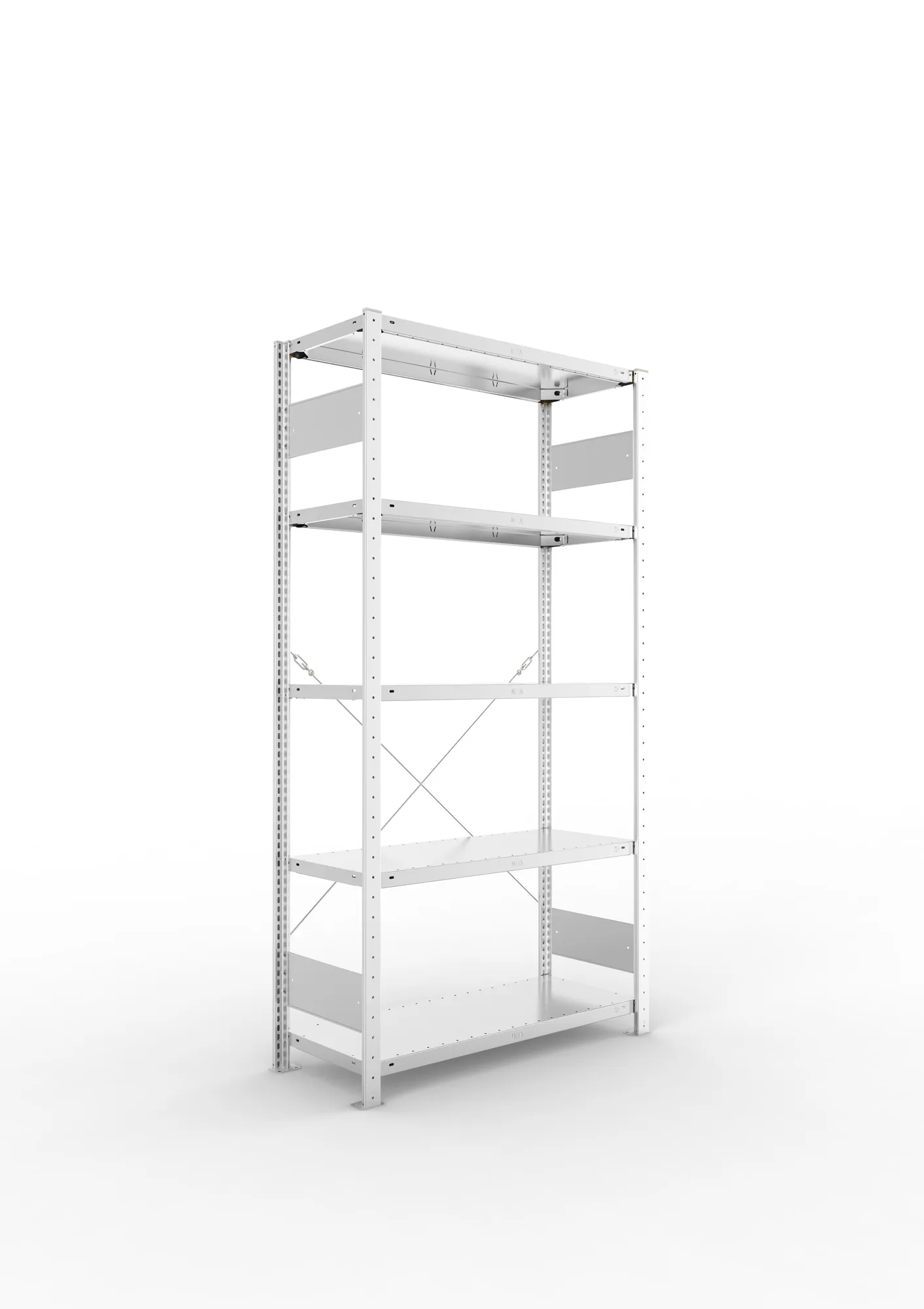 META CLIP S3 | Fachbodenregal | Grundregal | 2000 x 1000 x 400 mm | Fachlast 150 kg | 4+1 Ebenen | verzinkt