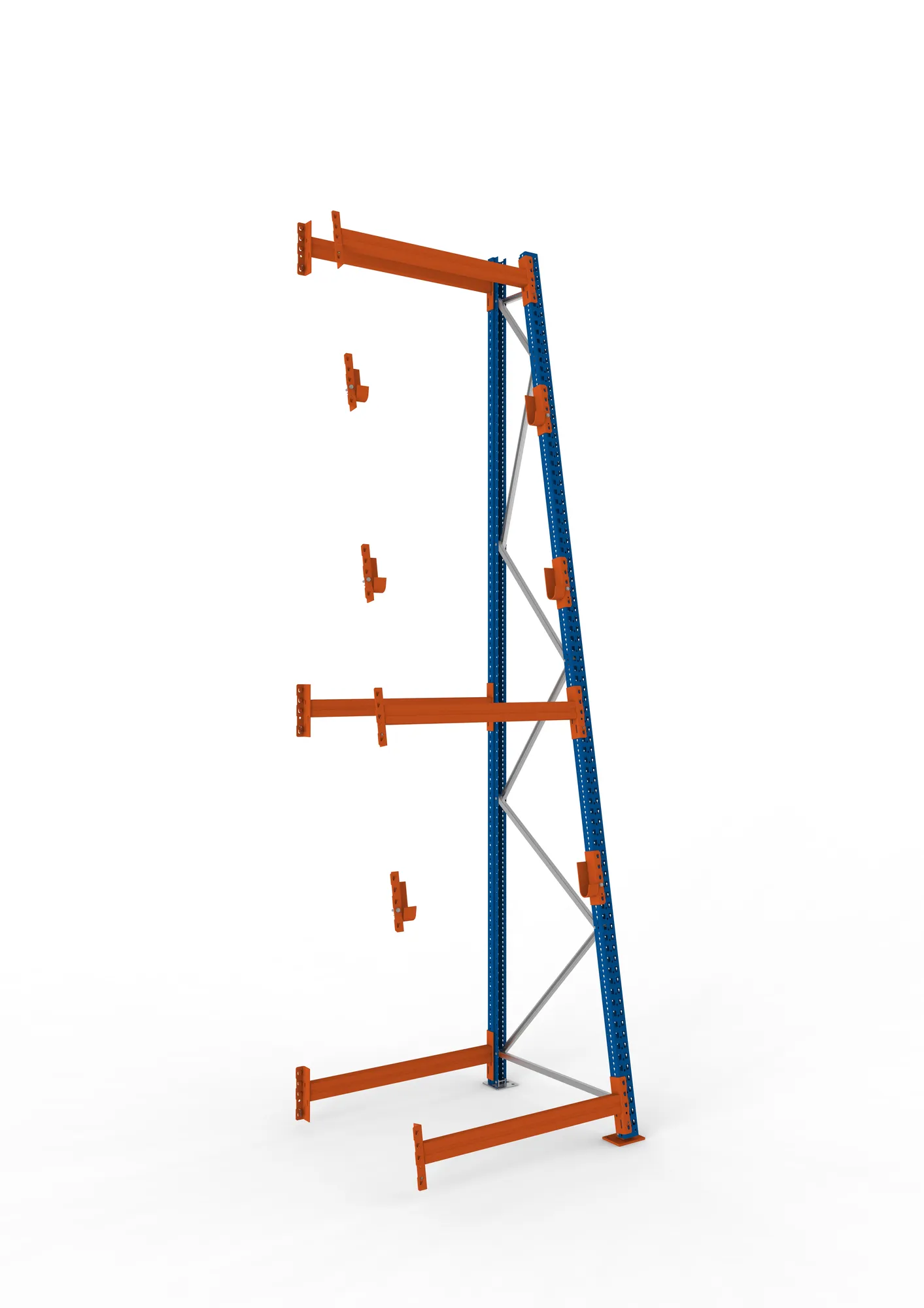 META MULTIPAL | Kabeltrommelregal | Anbauregal | 4400 x 1100 x 1100 mm | Feldlast 2250 kg | 3 Ebenen | Typ 3/A-Ständer | RAL 5010
