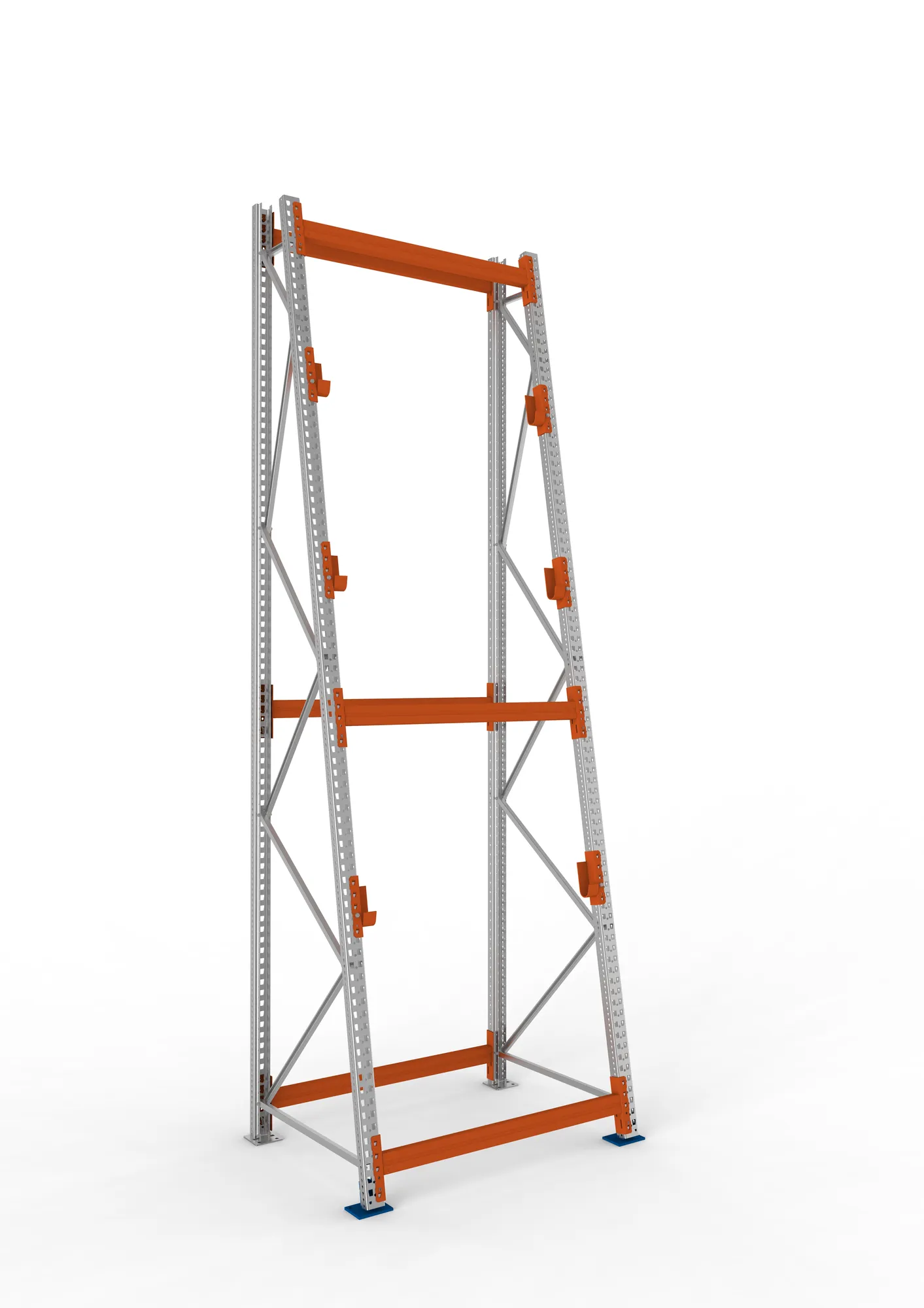 META MULTIPAL | Kabeltrommelregal | Grundregal | 4400 x 1300 x 1100 mm | Feldlast 2250 kg | 3 Ebenen | Typ 3/A-Ständer | verzinkt