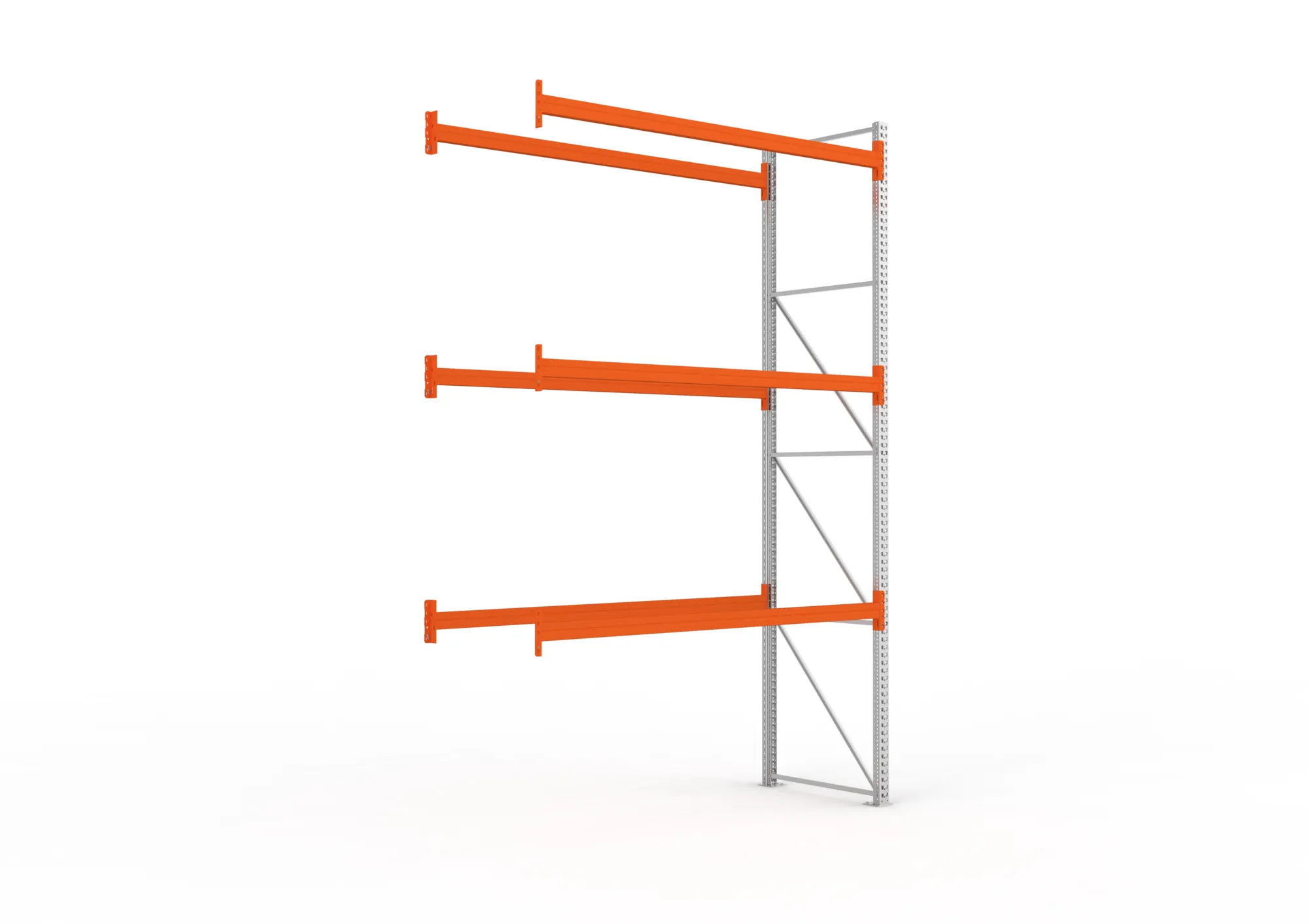 META MULTIPAL | Palettenregal | Anbauregal | 4400 x 2700 x 1100 mm | Fachlast 780 kg | 4 Ebenen | 12 Paletten | verzinkt