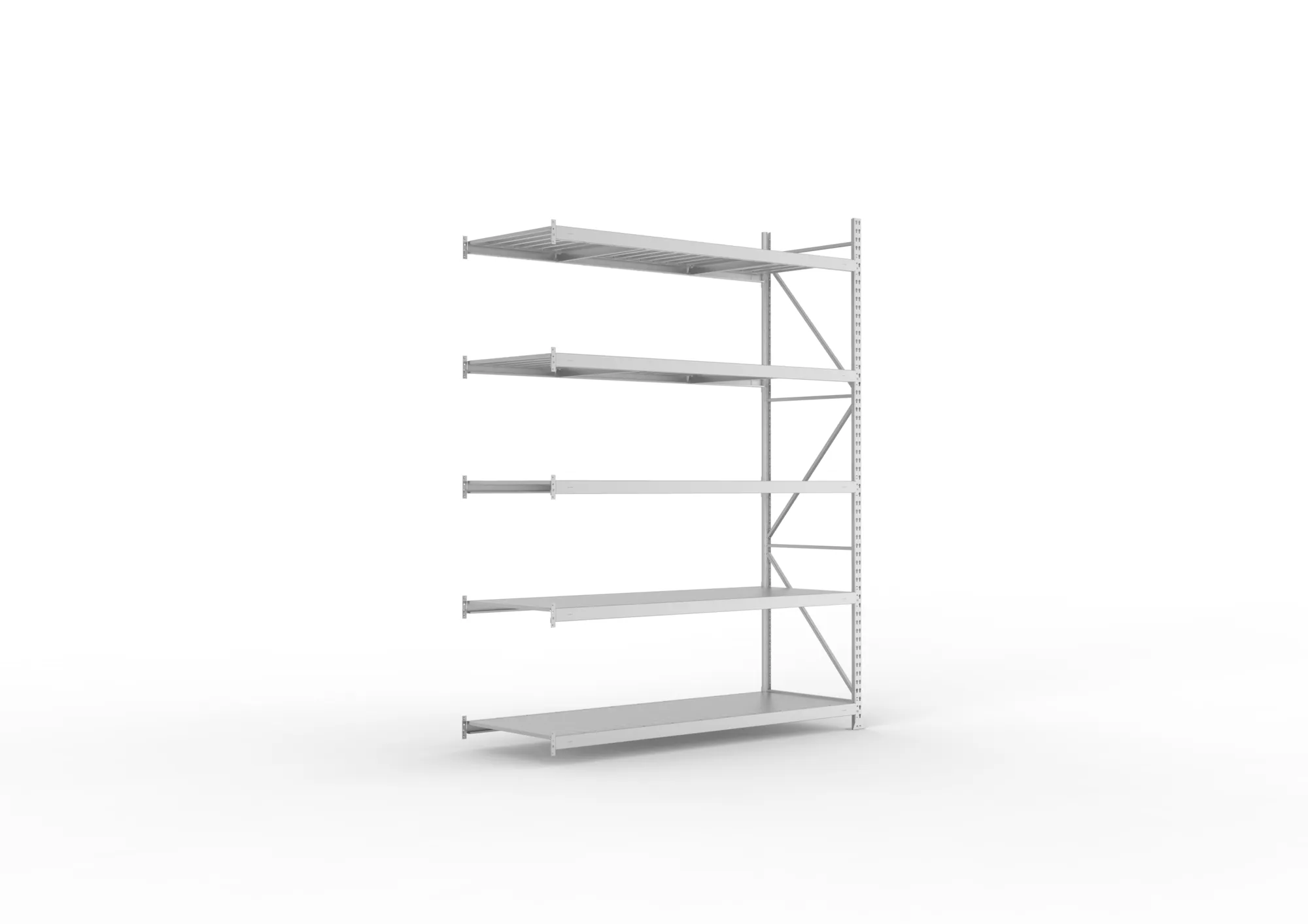 META MINI-RACK Weitspannregal | Anbauregal | 3000 x 2200 x 800 mm | Fachlast 600 kg | Stahlpaneelböden | 5 Ebenen