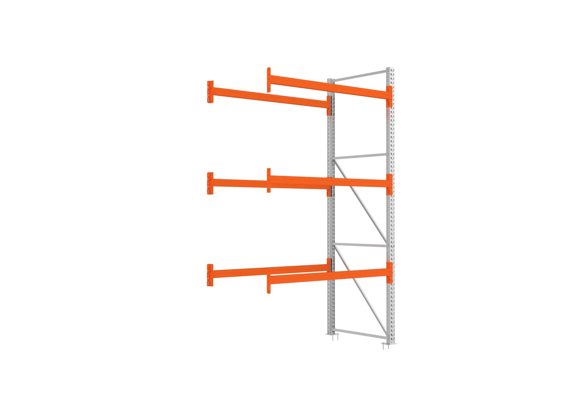 META MULTIPAL | Palettenregal | Anbauregal | 3300 x 1825 x 1100 mm | Fachlast 1120 kg | 4 Ebenen | 8 Paletten | verzinkt