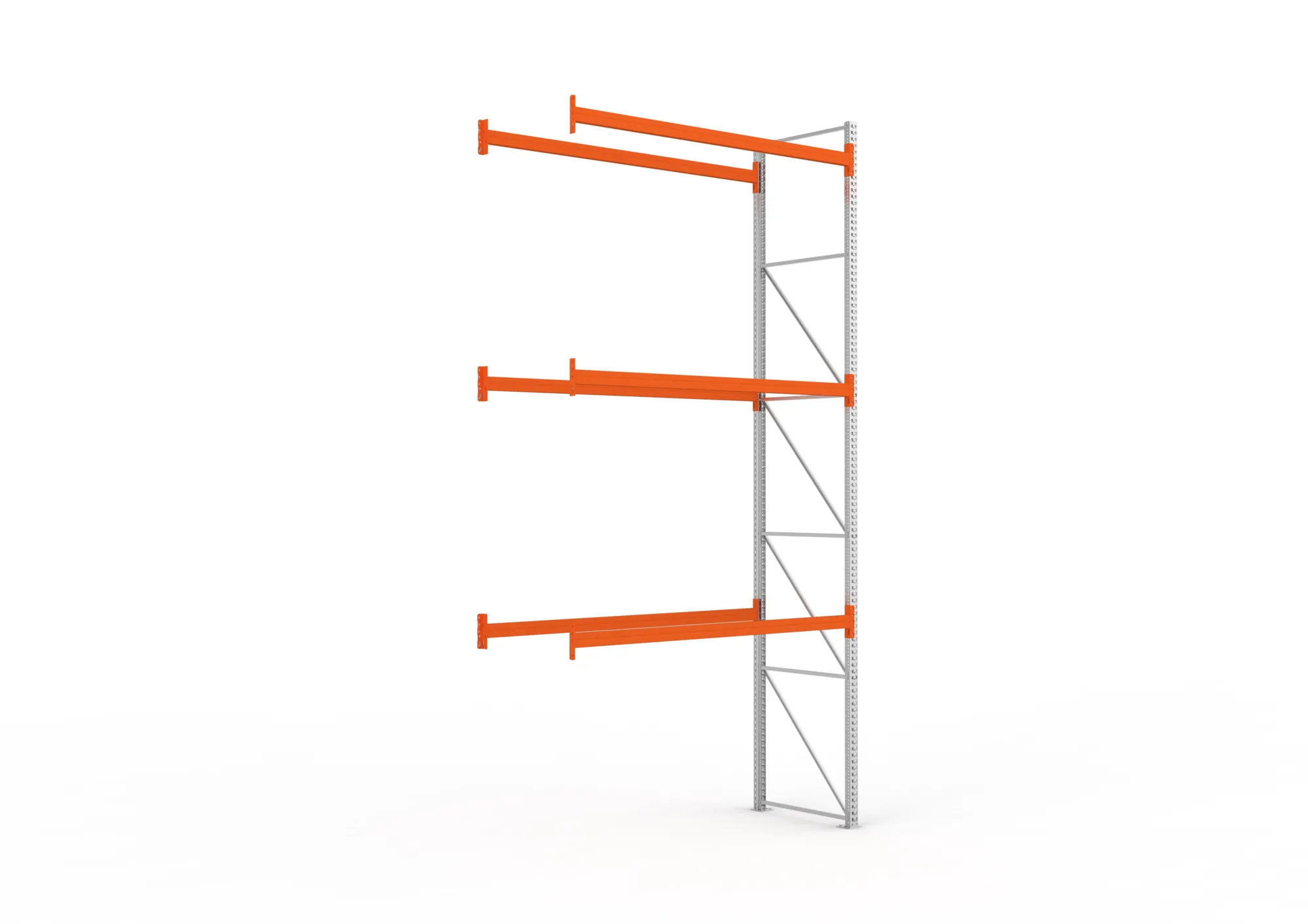 META MULTIPAL | Palettenregal | Anbauregal | 5500 x 2700 x 1100 mm | Fachlast 770 kg | 4 Ebenen | 12 Paletten | verzinkt