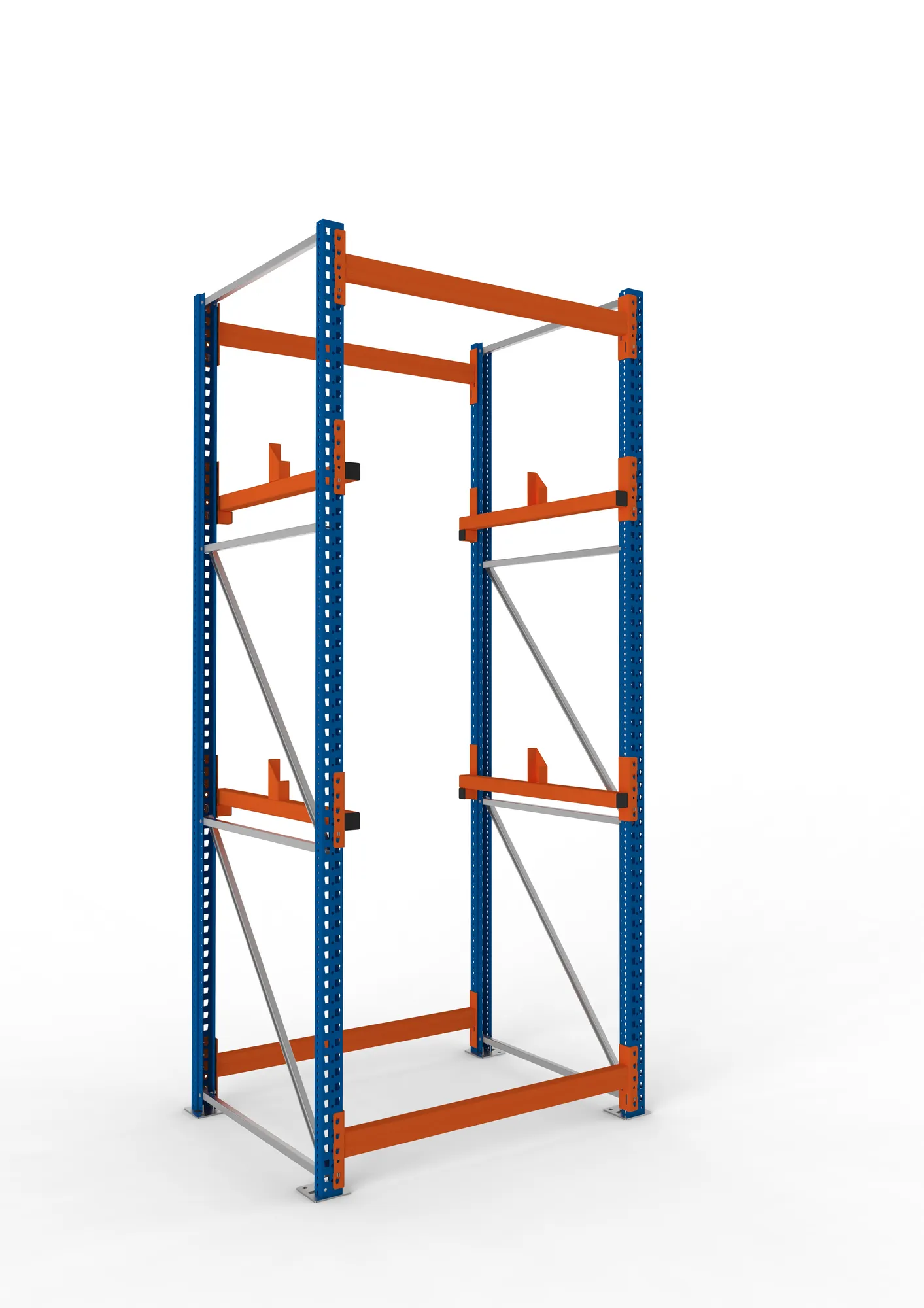 META MULTIPAL | Kabeltrommelregal | Grundregal | 3300 x 1300 x 1100 mm | Feldlast 4000 kg | 2 Ebenen | Typ 1 | RAL 5010