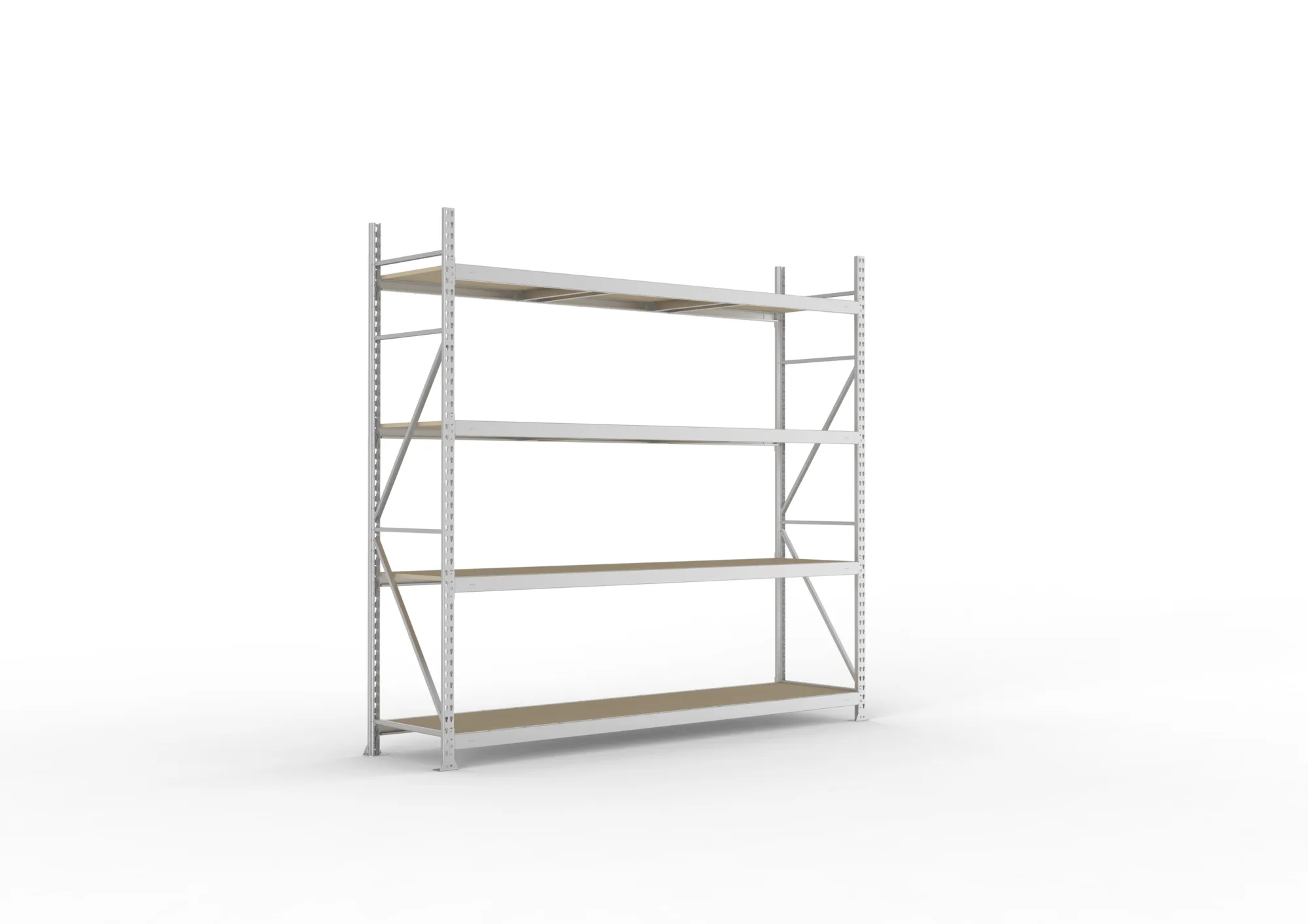 META MINI-RACK Weitspannregal | Grundregal | 2500 x 2600 x 650 mm | Fachlast 490 kg | Spanplattenböden | 4 Ebenen