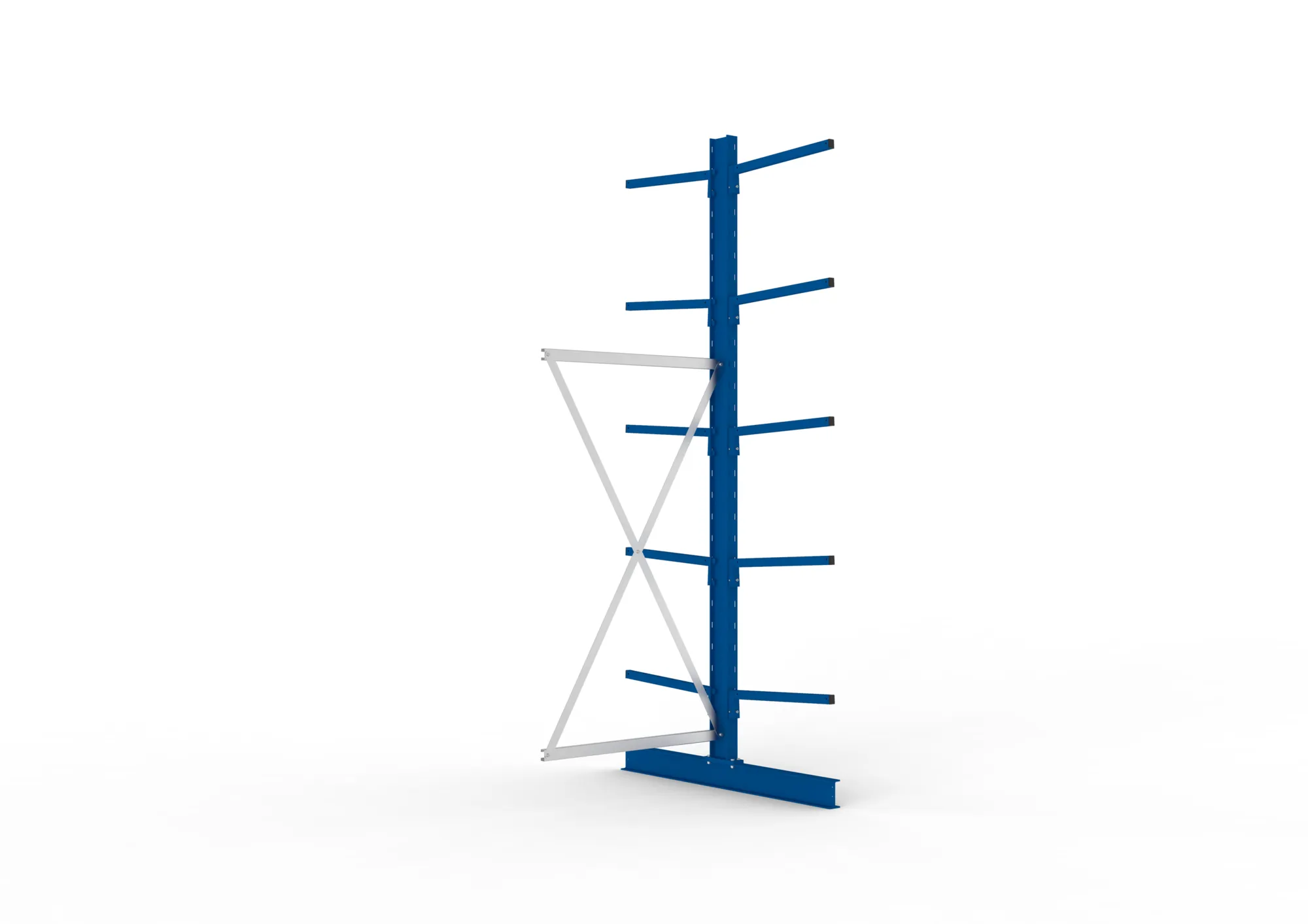 META MULTISTRONG L | Kragarmregal | Anbauregal | 3000 x 1000 x 600 mm | Armlast 140 kg | doppelseitig | 5+1 Ebenen