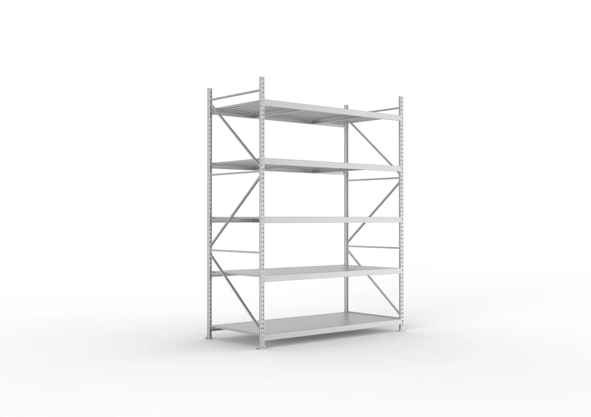 META MINI-RACK Weitspannregal | Grundregal | 3000 x 2200 x 1050 mm | Fachlast 600 kg | Stahlpaneelböden | 5 Ebenen