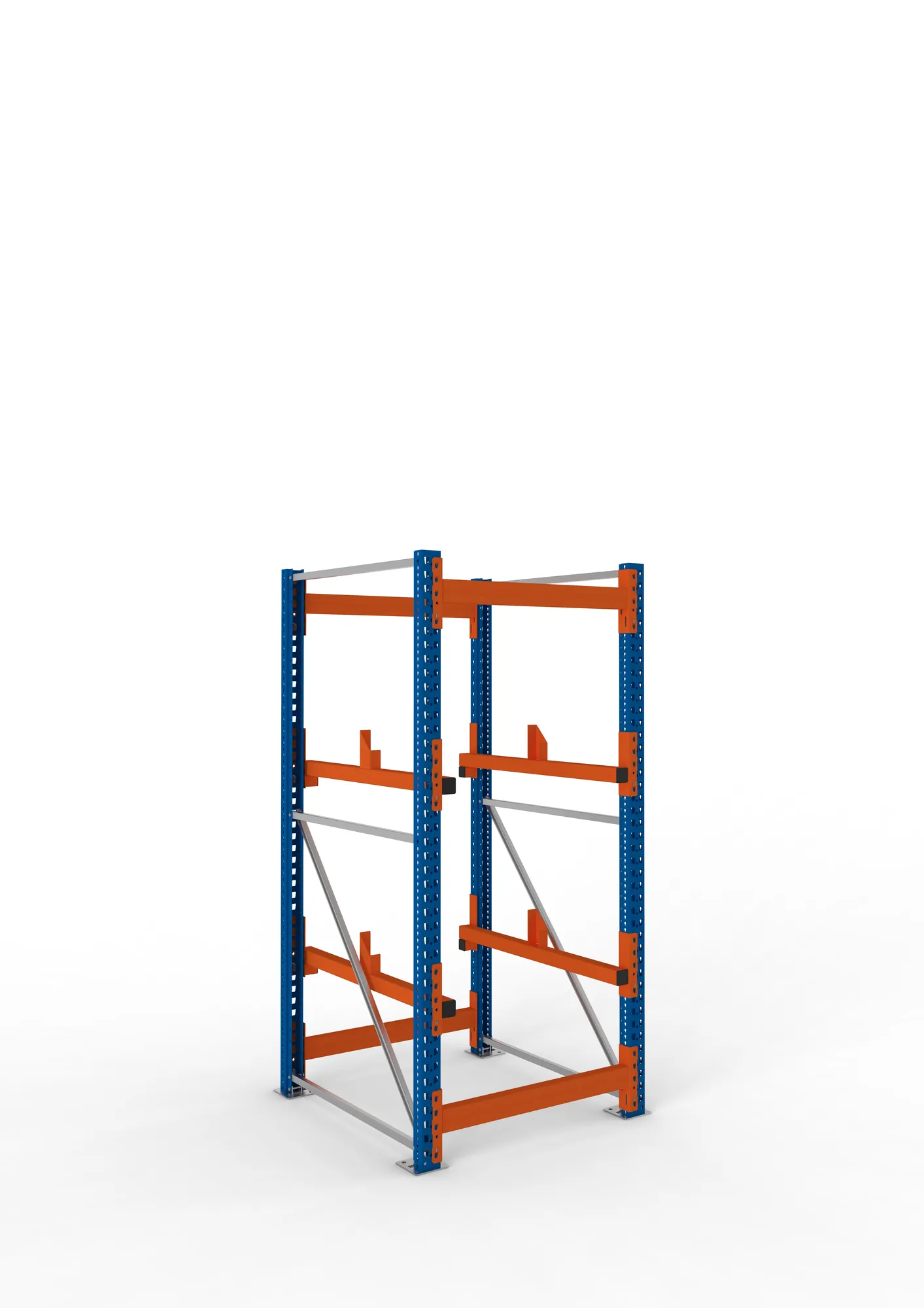 META MULTIPAL | Kabeltrommelregal | Grundregal | 2200 x 900 x 1100 mm | Feldlast 4000 kg | 2 Ebenen | Typ 1 | RAL 5010