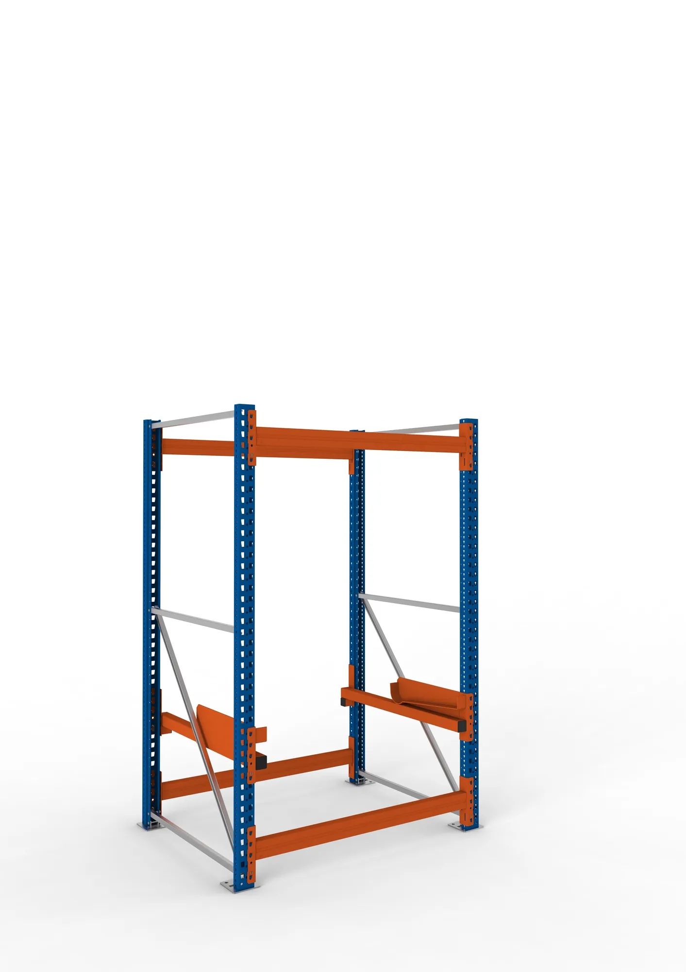 META MULTIPAL | Kabeltrommelregal | Grundregal | 2200 x 1300 x 1100 mm | Feldlast 4000 kg | 2 Ebenen | Typ 2 | RAL 5010