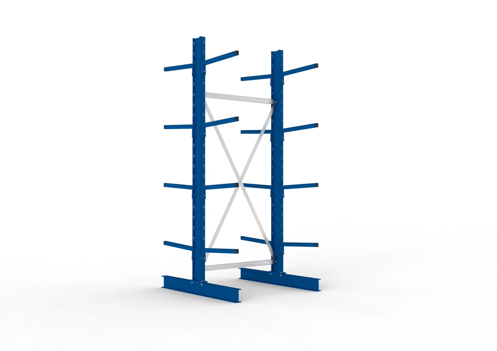 META MULTISTRONG L | Kragarmregal | Grundregal | 2500 x 1000 x 500 mm | Armlast 175 kg | doppelseitig | 4+1 Ebenen