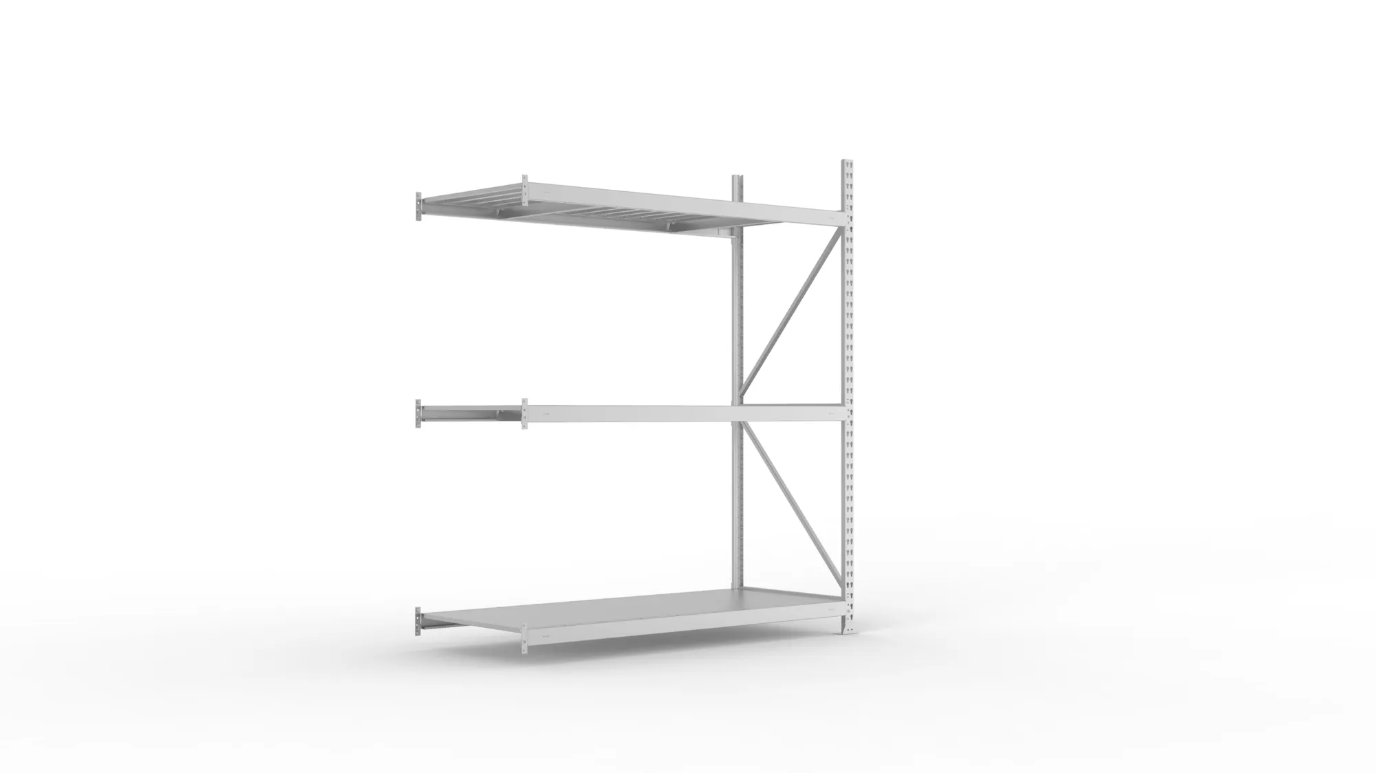 META MINI-RACK Weitspannregal | Anbauregal | 2200 x 1800 x 800 mm | Fachlast 600 kg | Stahlpaneelböden | 3 Ebenen