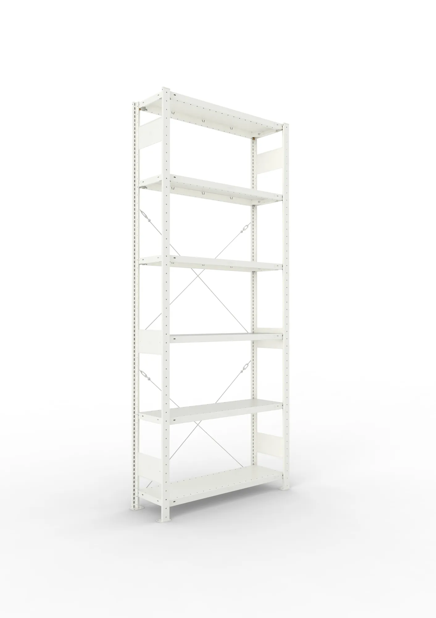META CLIP | Fachbodenregal | Grundregal | 2500 x 1000 x 300 mm | Fachlast 150 kg | 5+1 Ebenen | RAL 7035