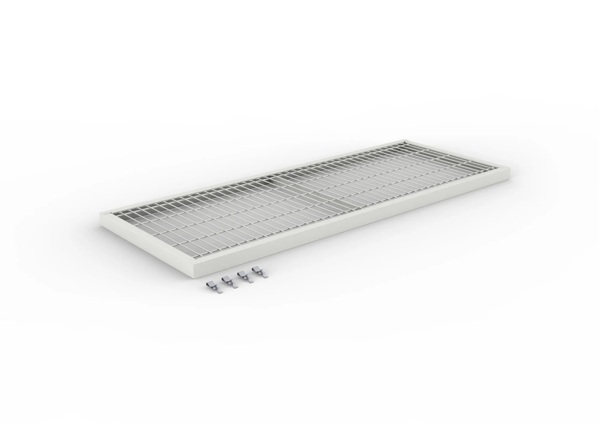 Additional mesh shelf 150 1300 x 500 galv. cpl. incl. 4 mesh shelf clips